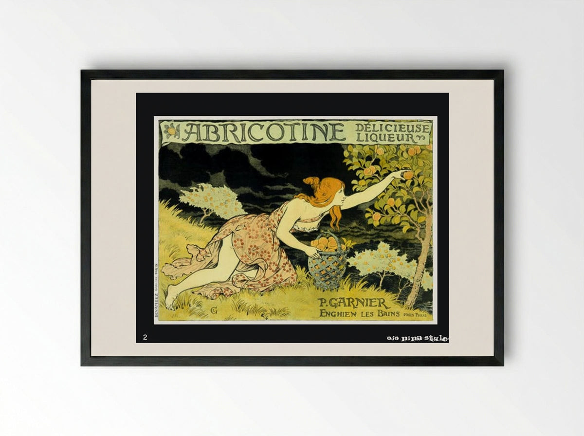 Abricotine - Eugène Grasset - Framed Print Black