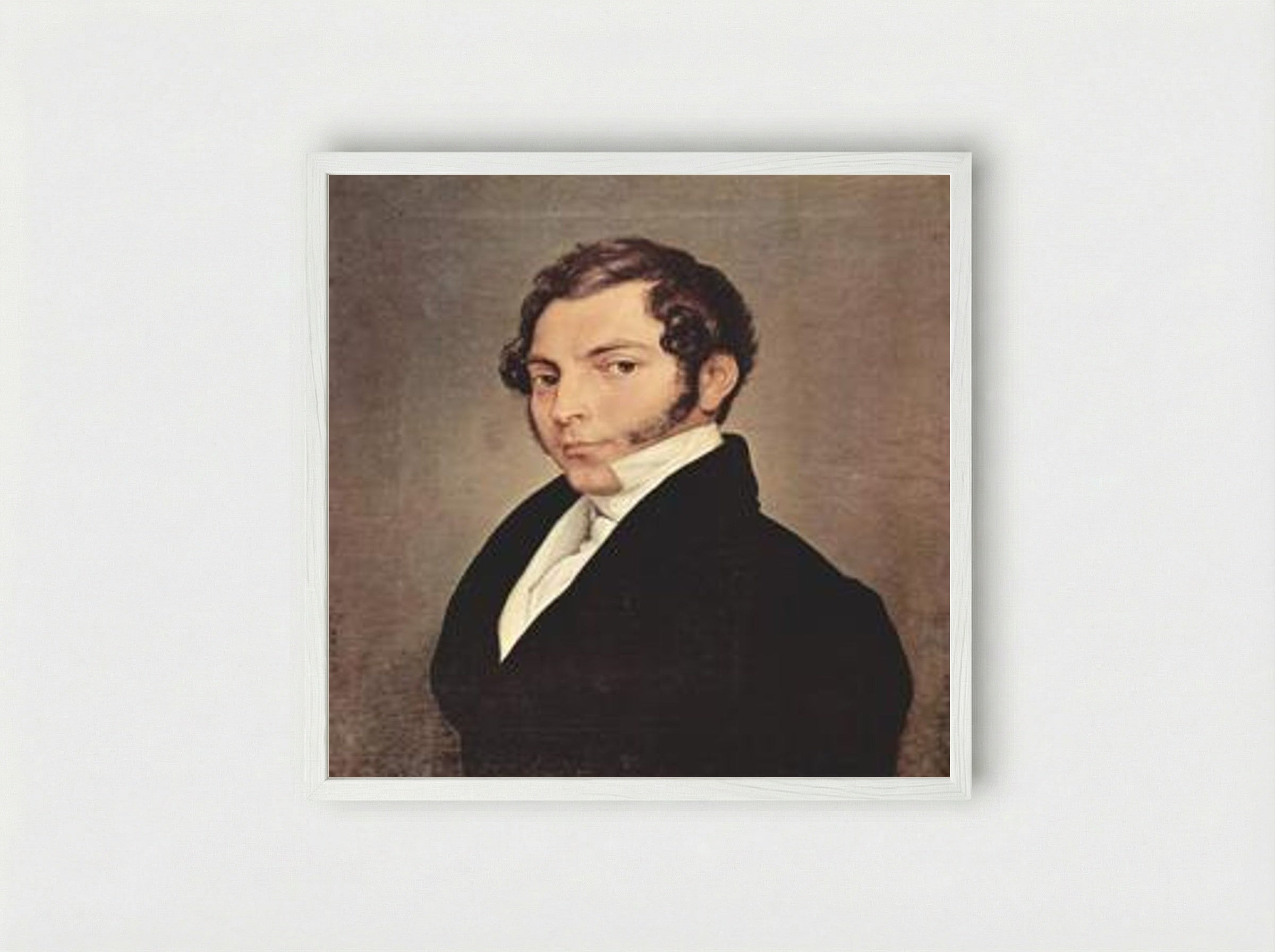 Portrait of Conte Ninni - Francesco Hayez - Framed Print White
