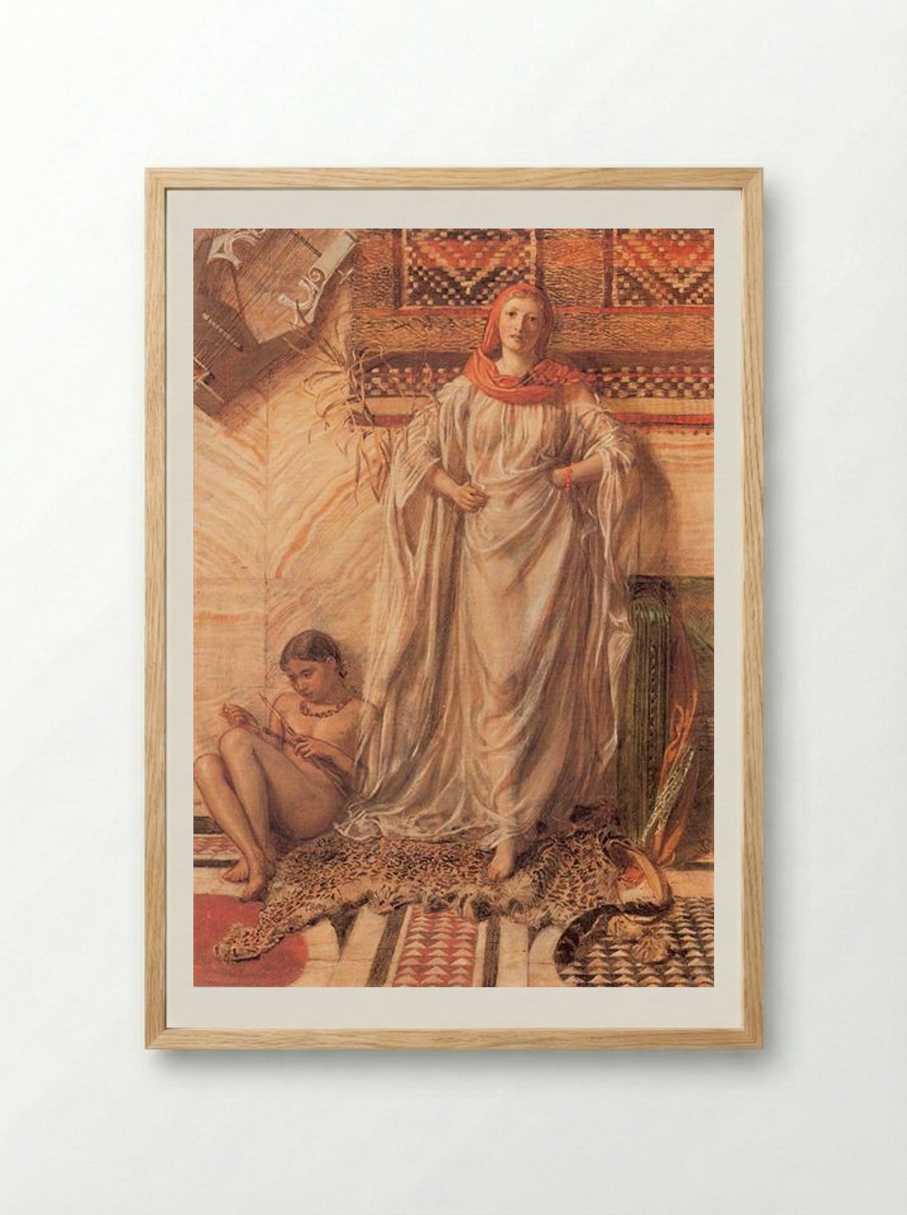 Dancing Girl Resting - Albert Joseph Moore - Framed Print Wood