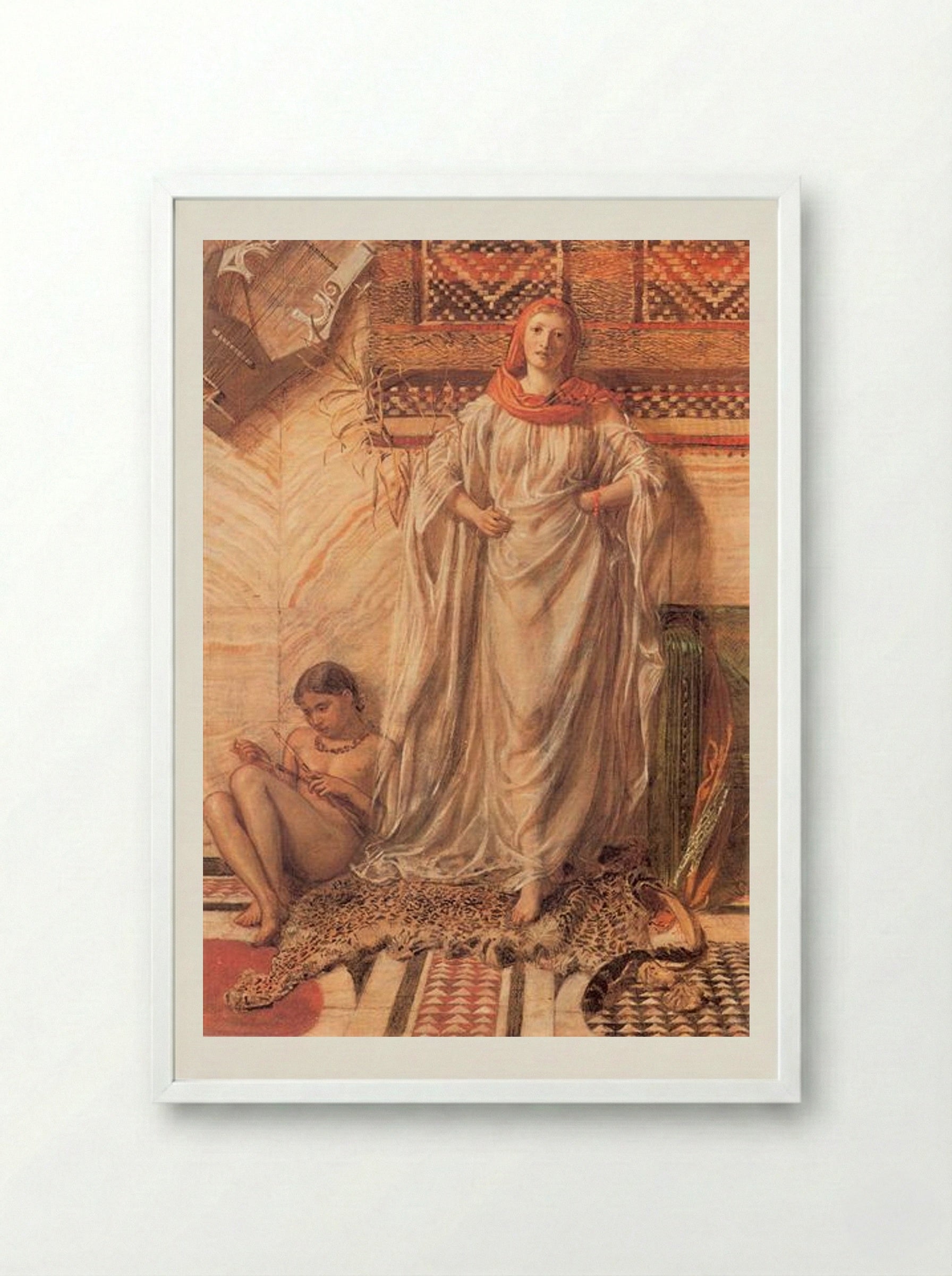 Dancing Girl Resting - Albert Joseph Moore - Framed Print White
