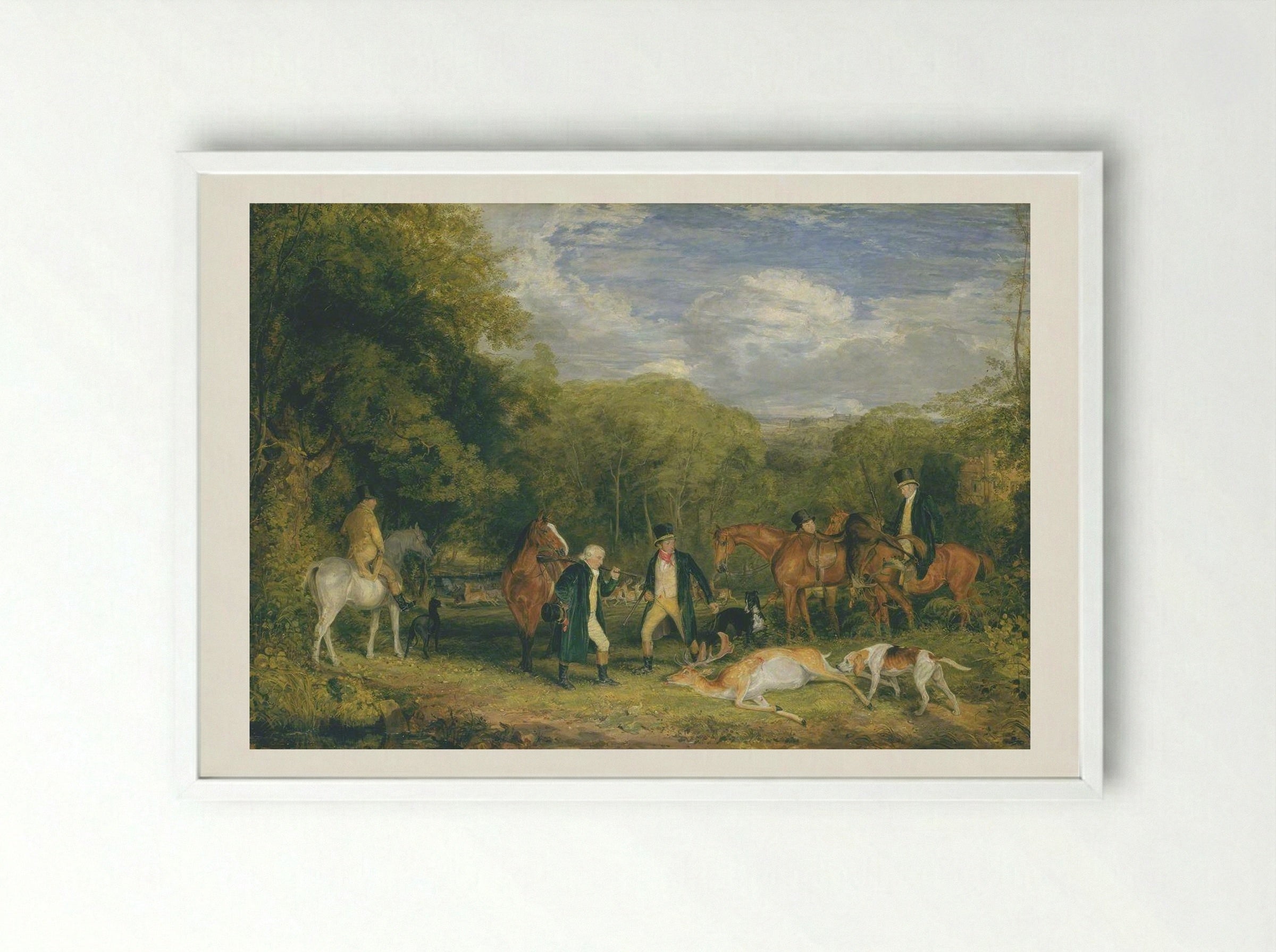 Buck Shooting - John Frederick Lewis - Framed Print White