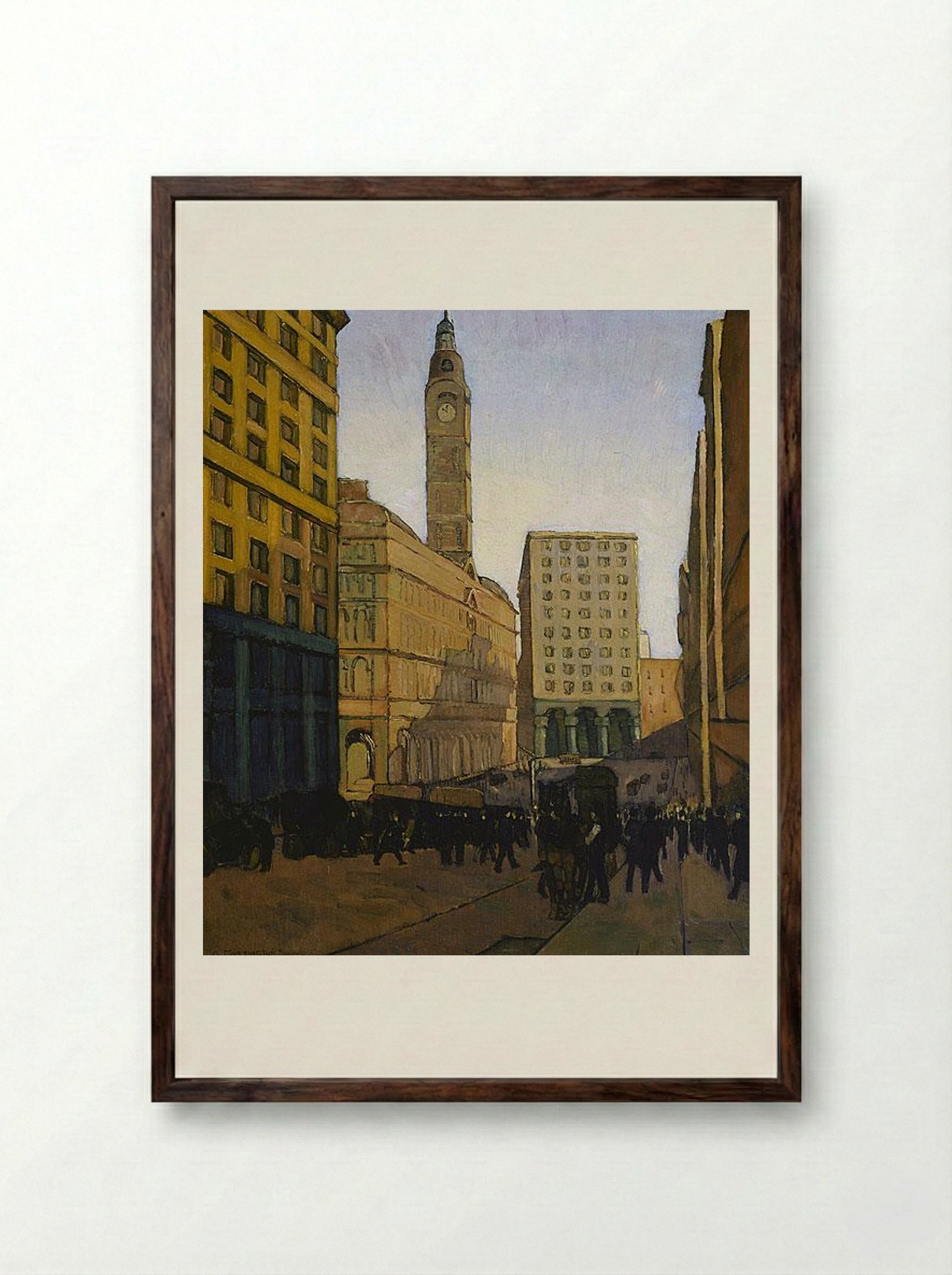 Centre of a city - Grace Cossington Smith - Framed Print Dark Wood