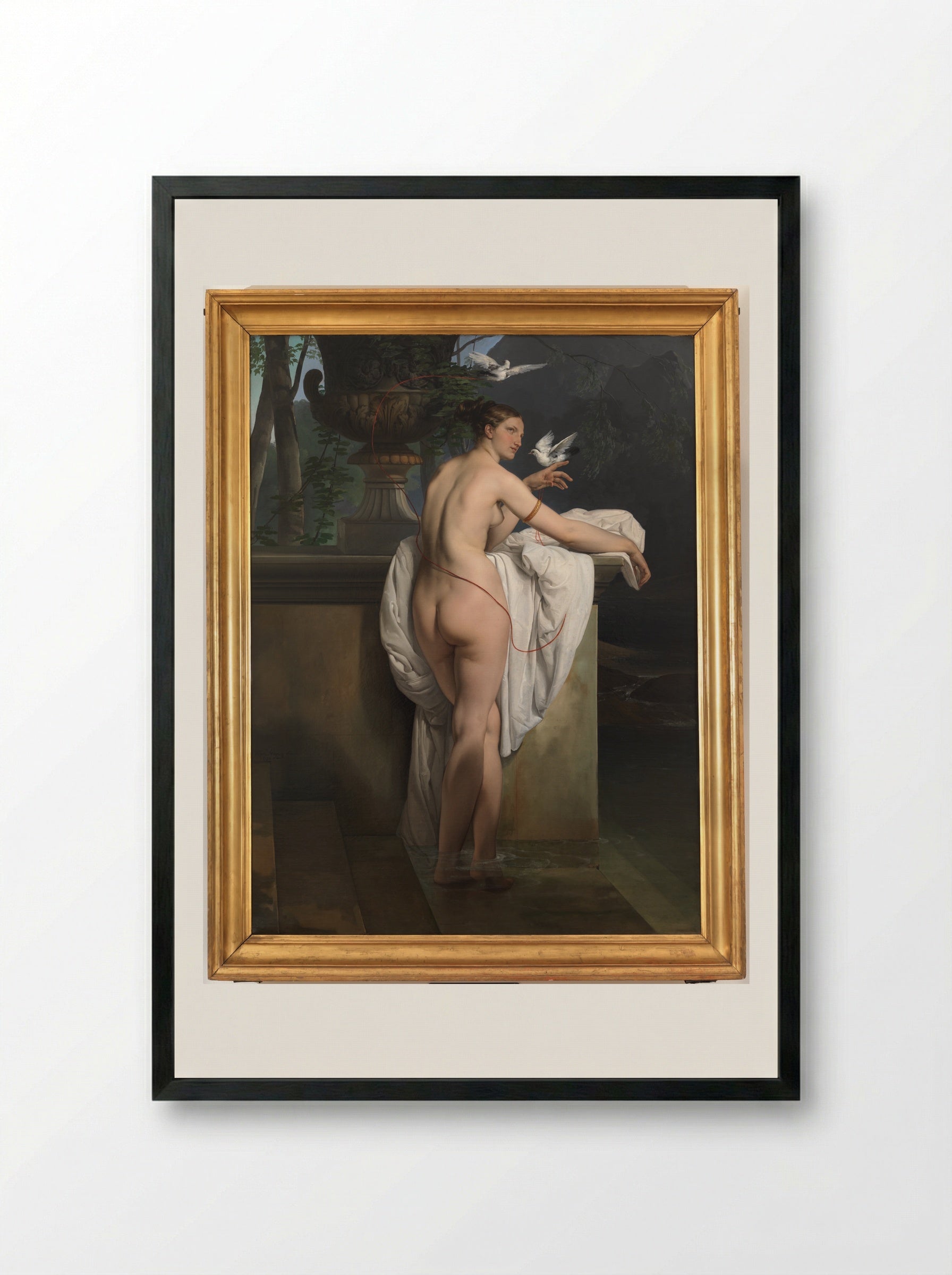 Ballerina Carlotta Chabert as Venus - Francesco Hayez - Framed Print Black