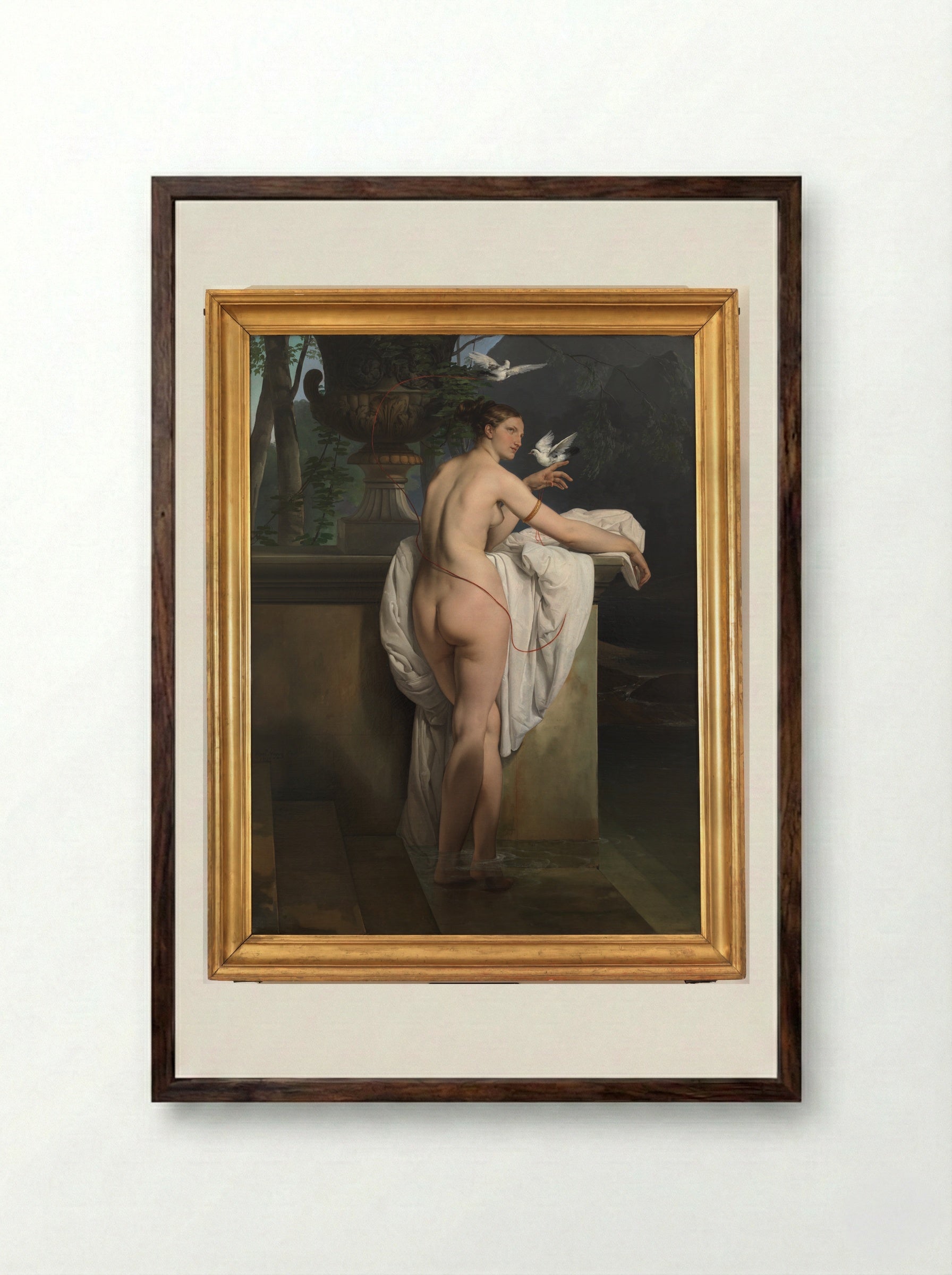 Ballerina Carlotta Chabert as Venus - Francesco Hayez - Framed Print Dark Wood