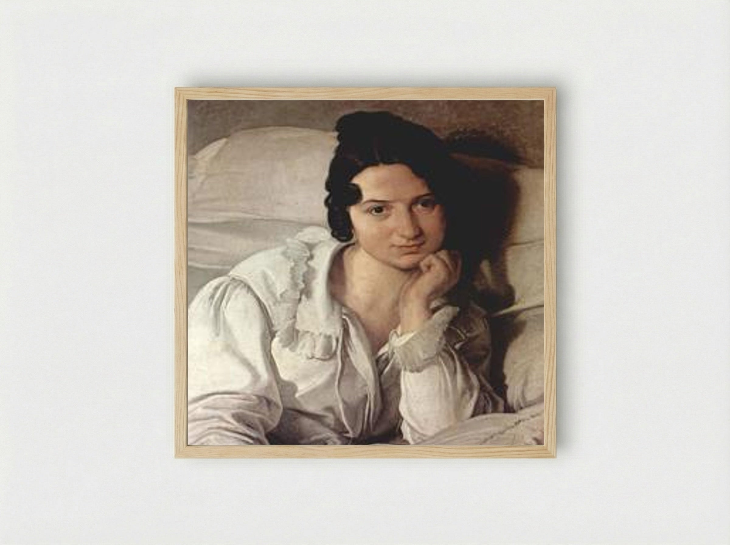 Carolina Zucchi (La Malata) - Francesco Hayez - Framed Print Wood