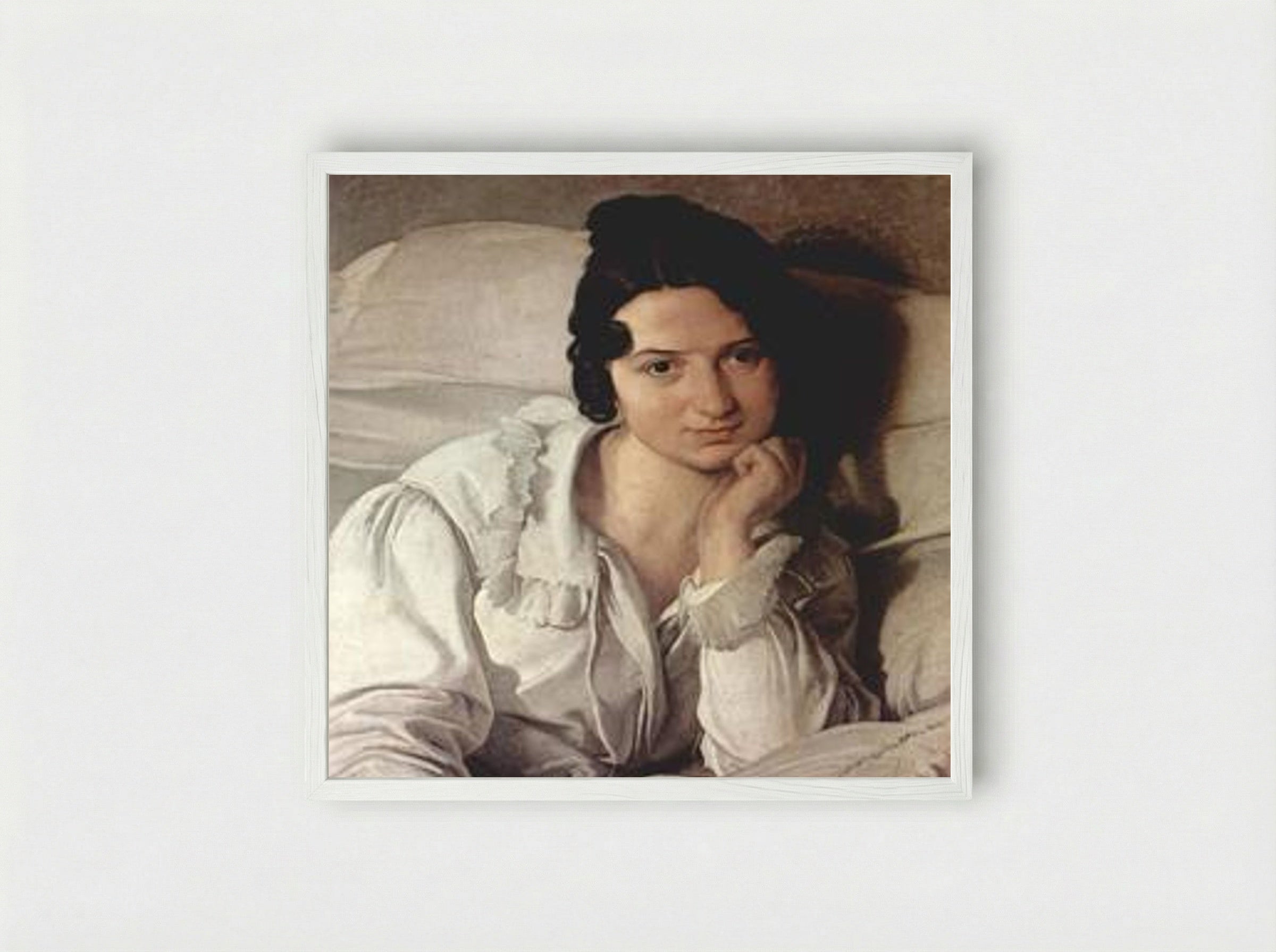 Carolina Zucchi (La Malata) - Francesco Hayez - Framed Print White