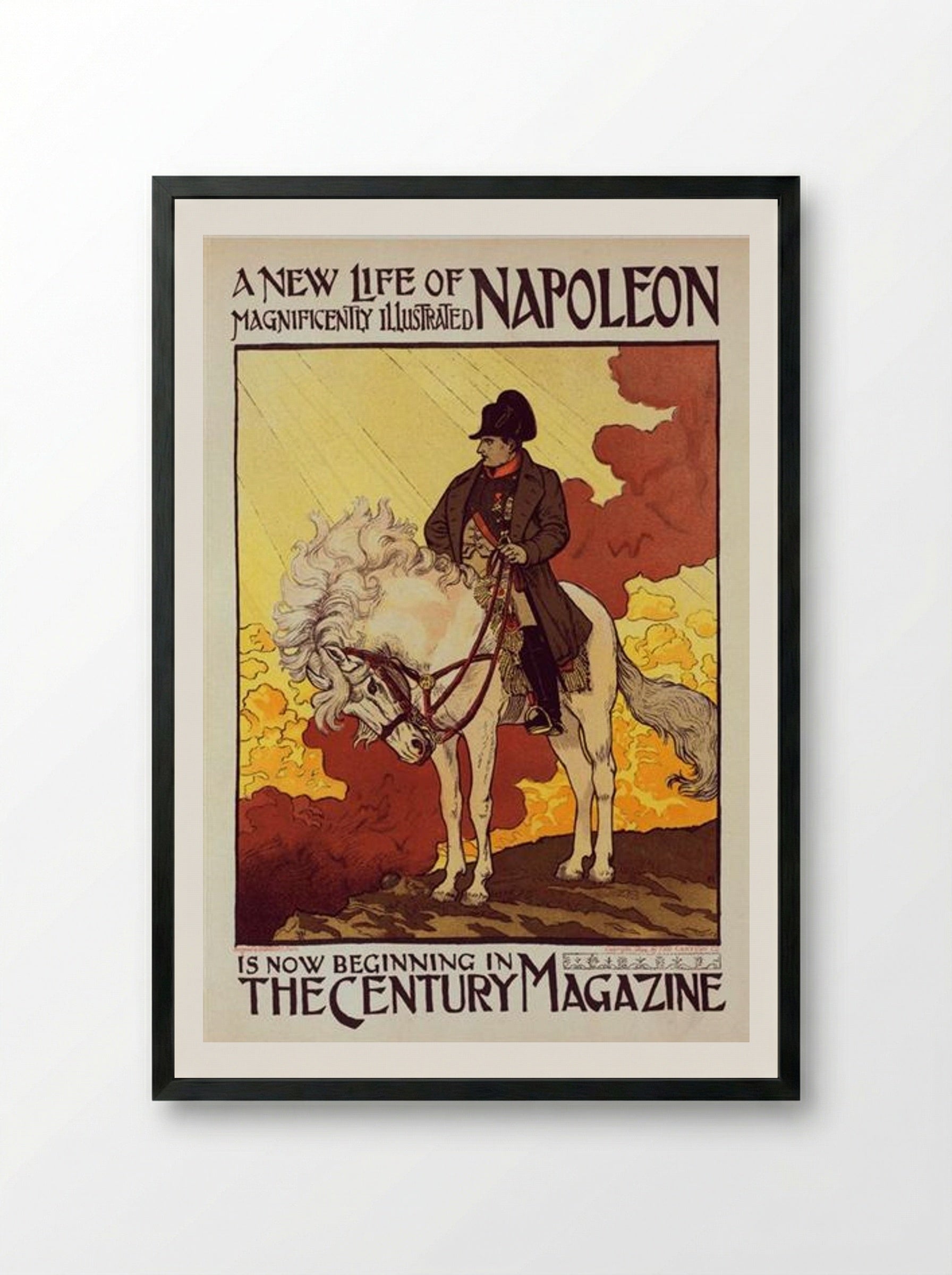Affiche pour The Century Magazine, Napoléon - Eugène Grasset - Framed Print Black