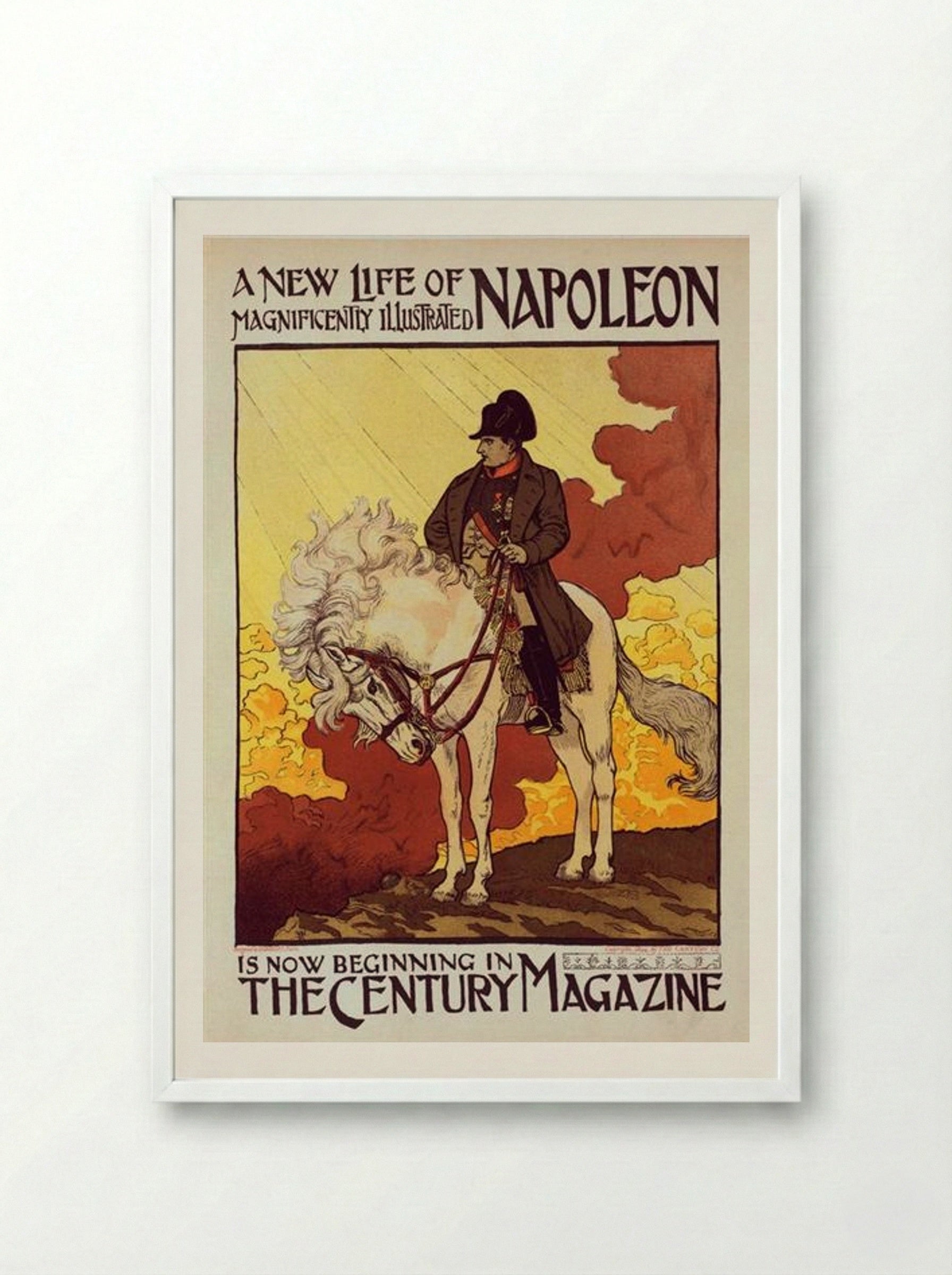 Affiche pour The Century Magazine, Napoléon - Eugène Grasset - Framed Print White