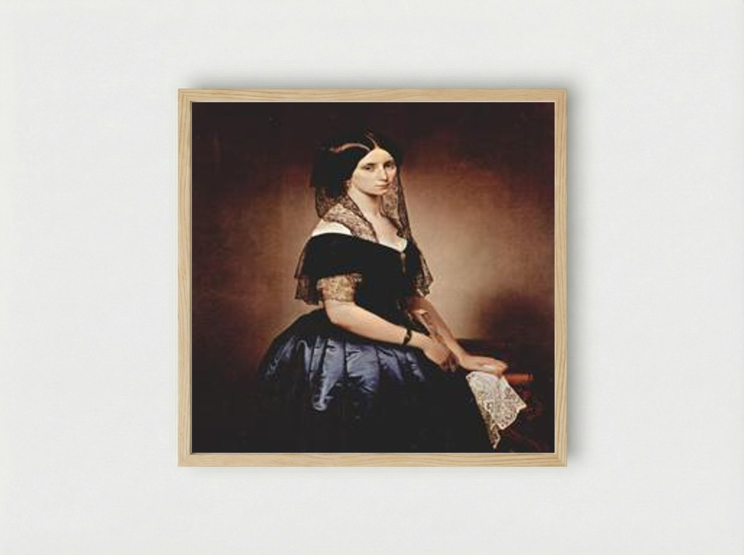 Portrait of Antoniet Tarsis Basilico - Francesco Hayez - Framed Print Wood