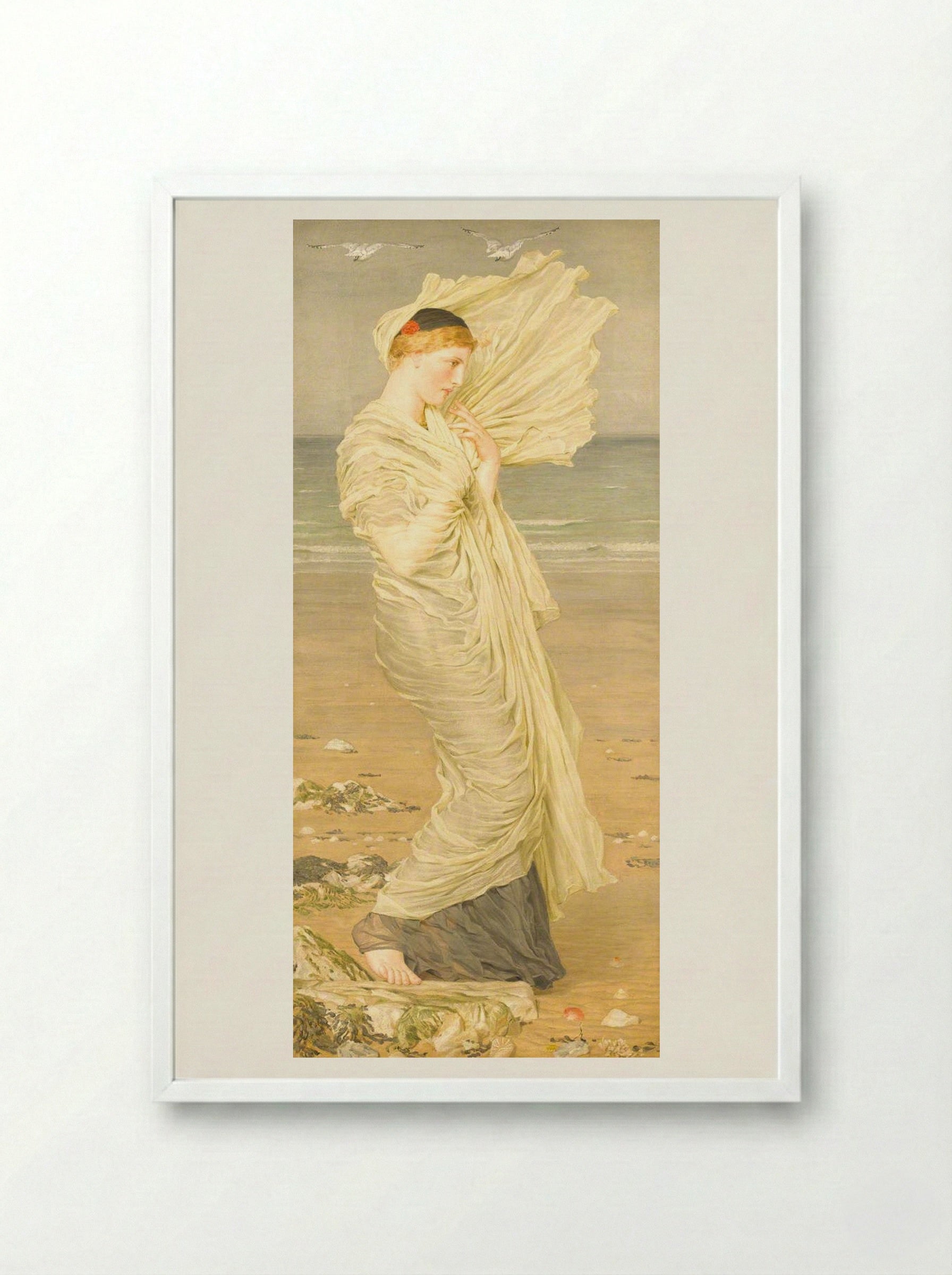 Seagulls - Albert Joseph Moore - Framed Print White