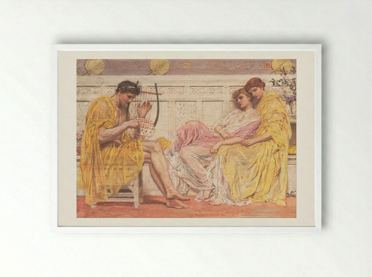 A Musician - Albert Joseph Moore - Framed Print White