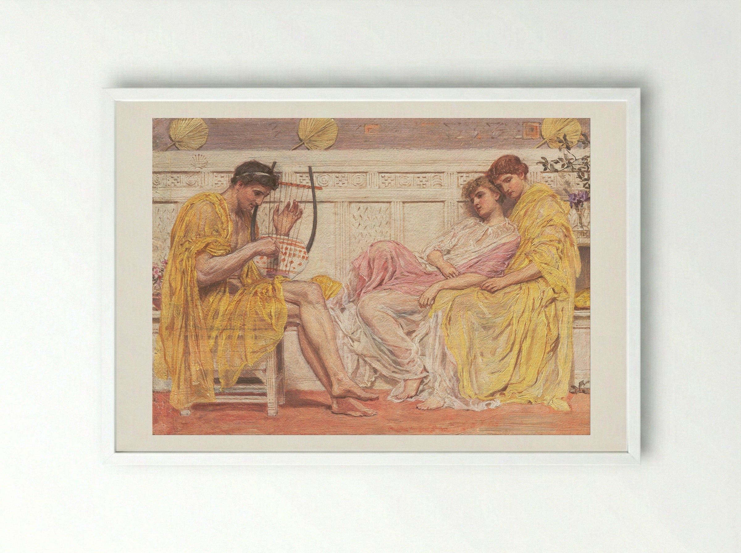 A Musician - Albert Joseph Moore - Framed Print White