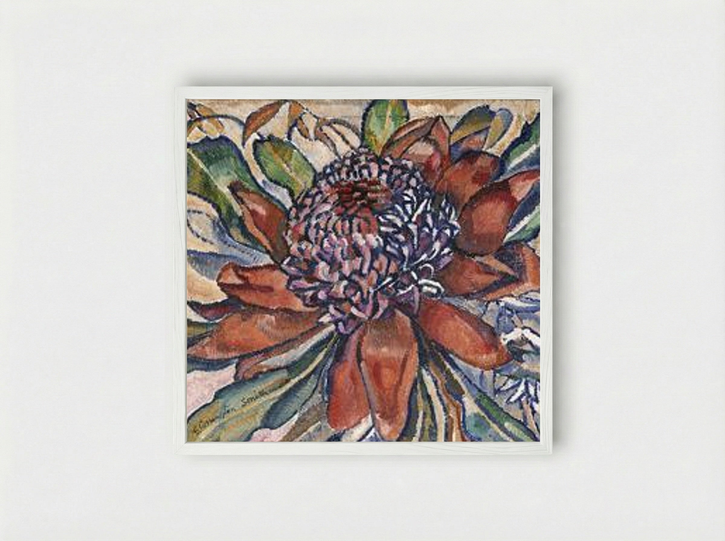 Waratah - Grace Cossington Smith - Framed Print White