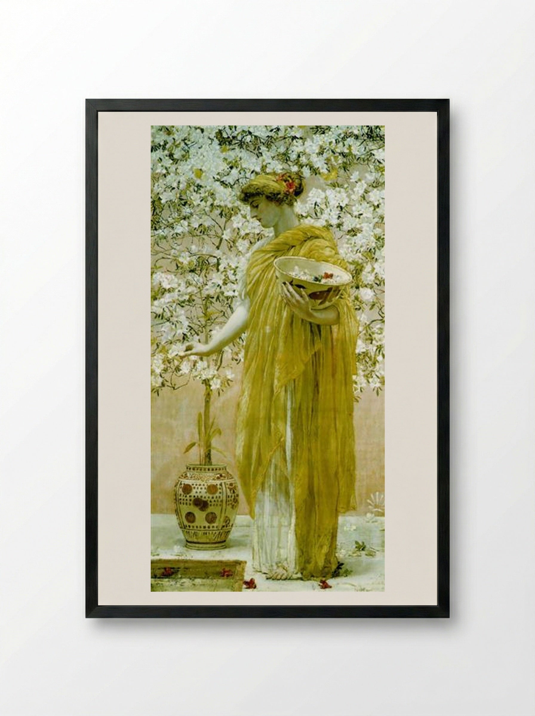 Azaleas - Albert Joseph Moore - Framed Print Black