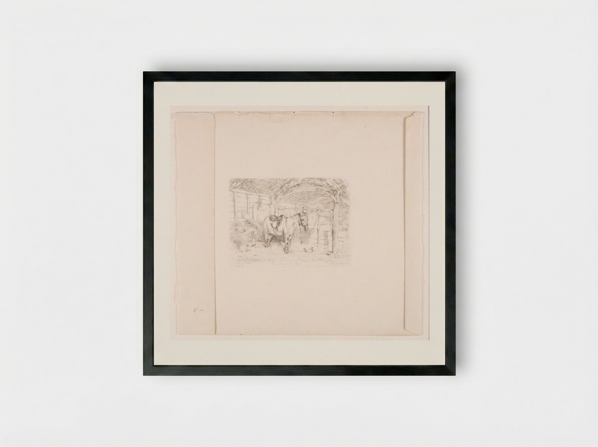 Interior of a Shed - John Frederick Lewis - Framed Print Black