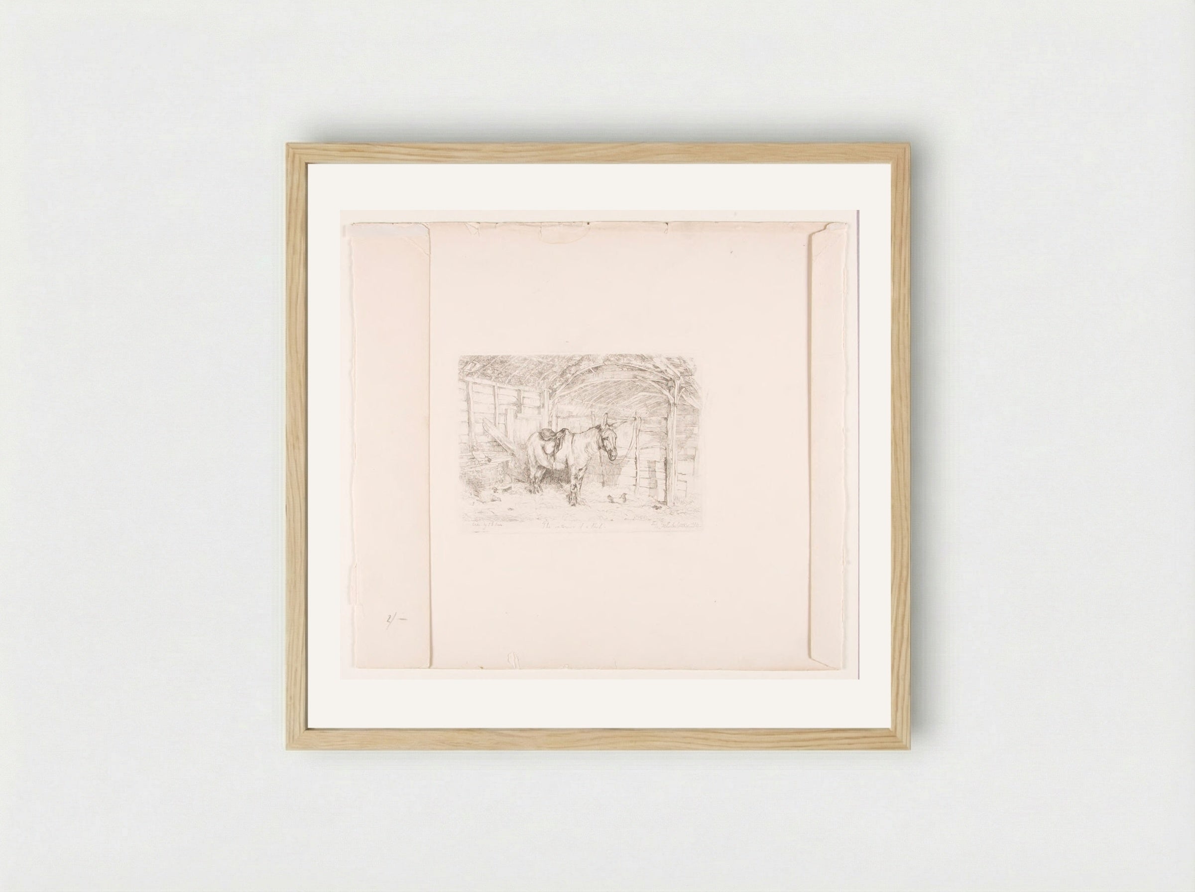 Interior of a Shed - John Frederick Lewis - Framed Print Wood