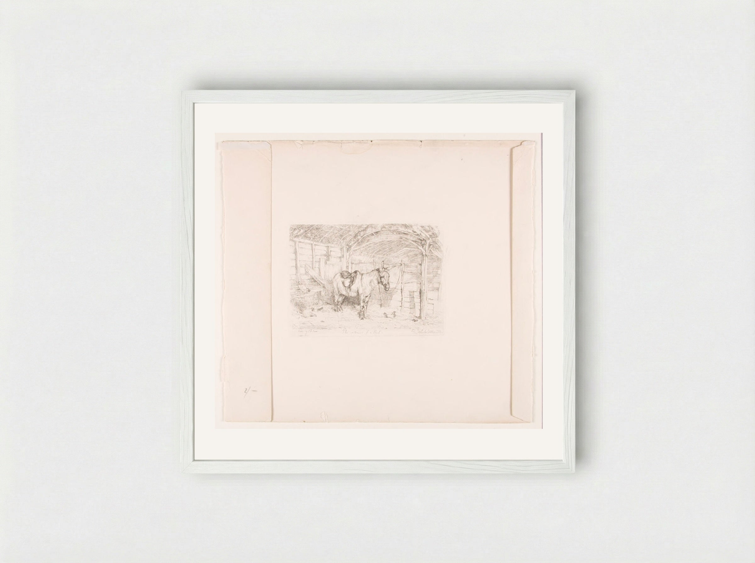 Interior of a Shed - John Frederick Lewis - Framed Print White