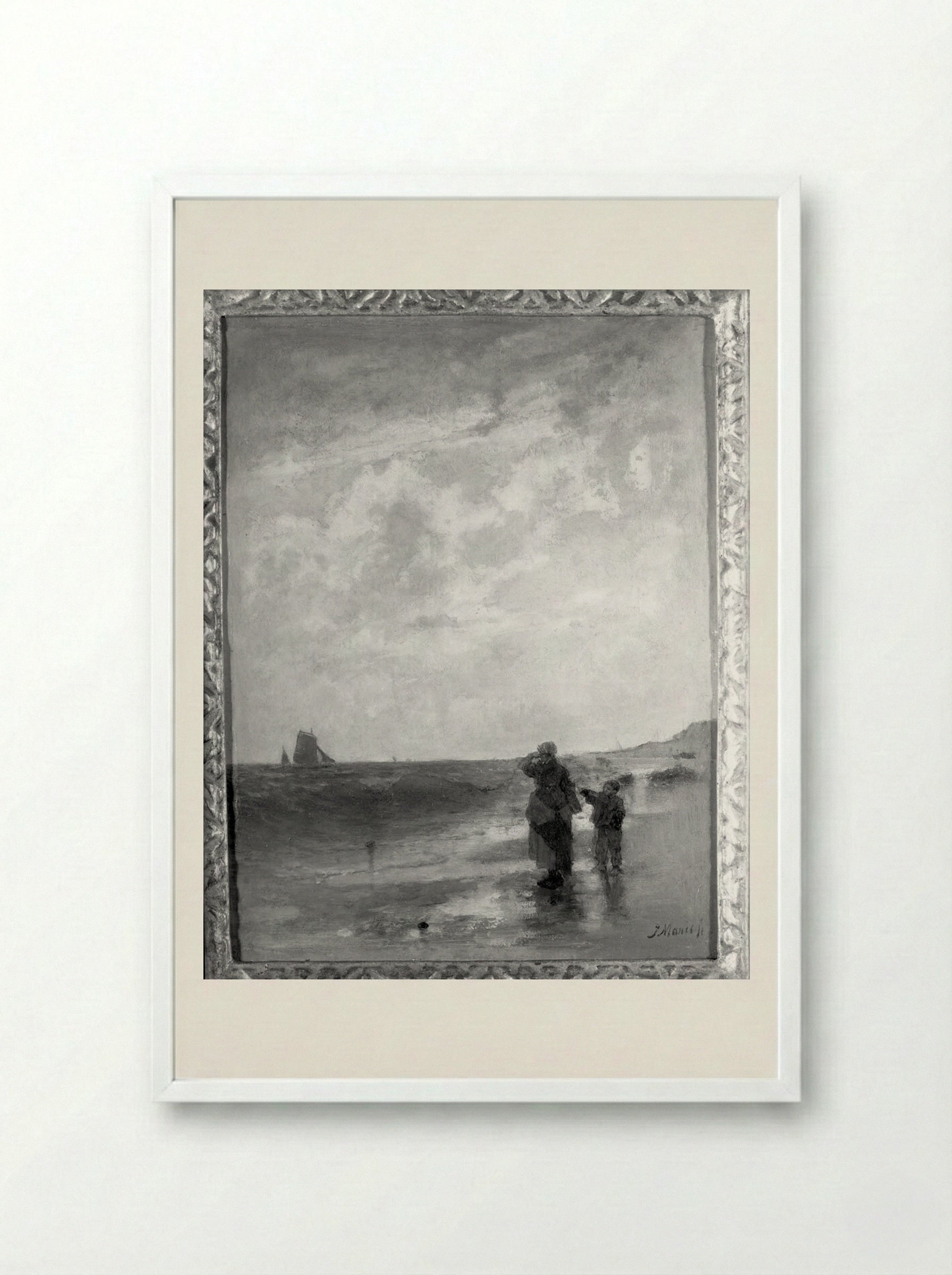 Seascape - Jacob Maris - Framed Print White