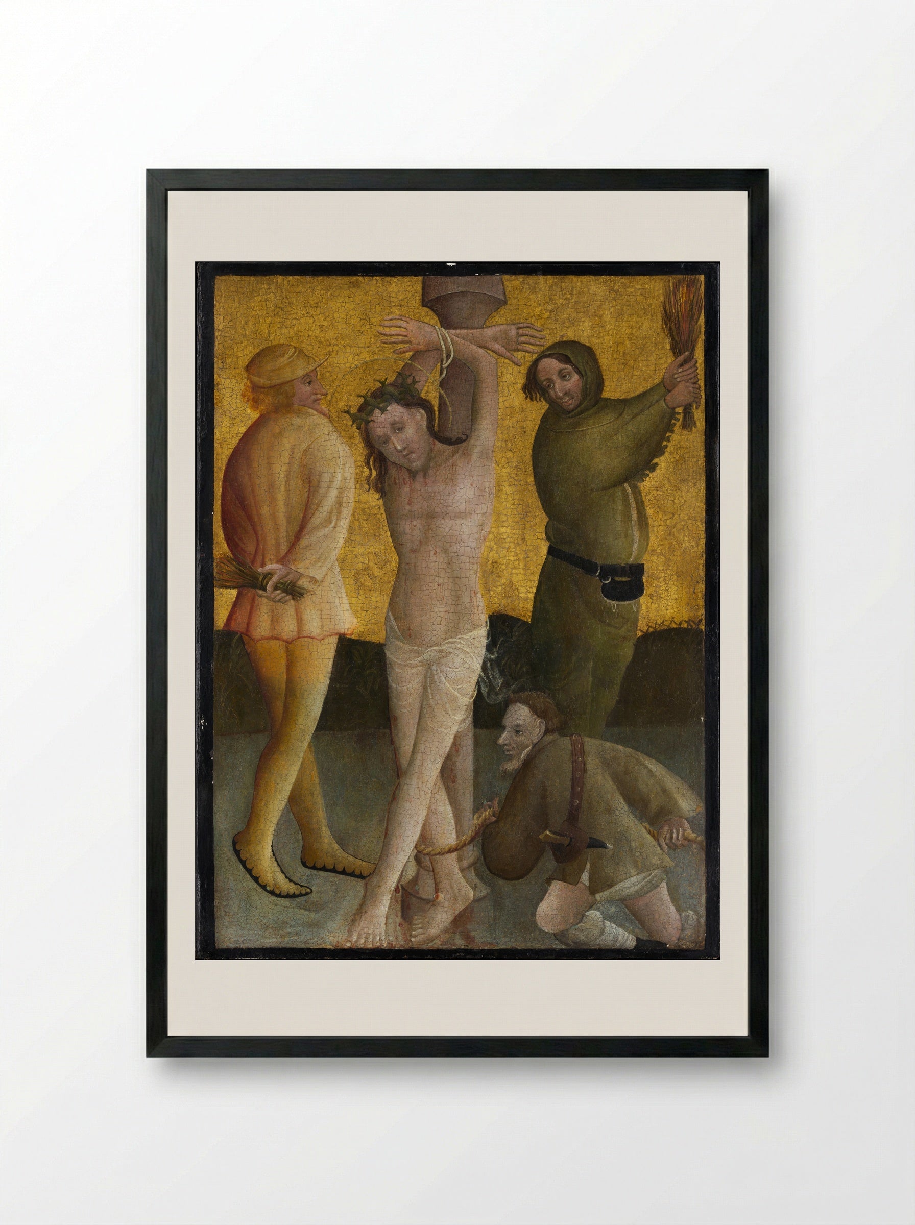 The Flagellation - Master of the Berswordt Altar - Framed Print Black