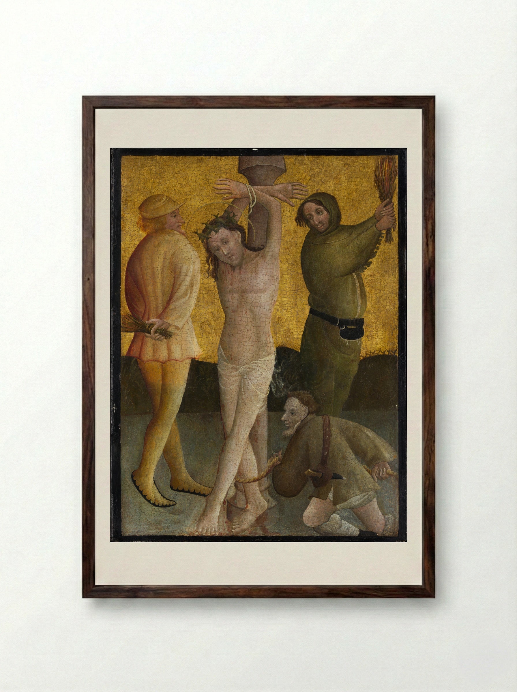 The Flagellation - Master of the Berswordt Altar - Framed Print Dark Wood