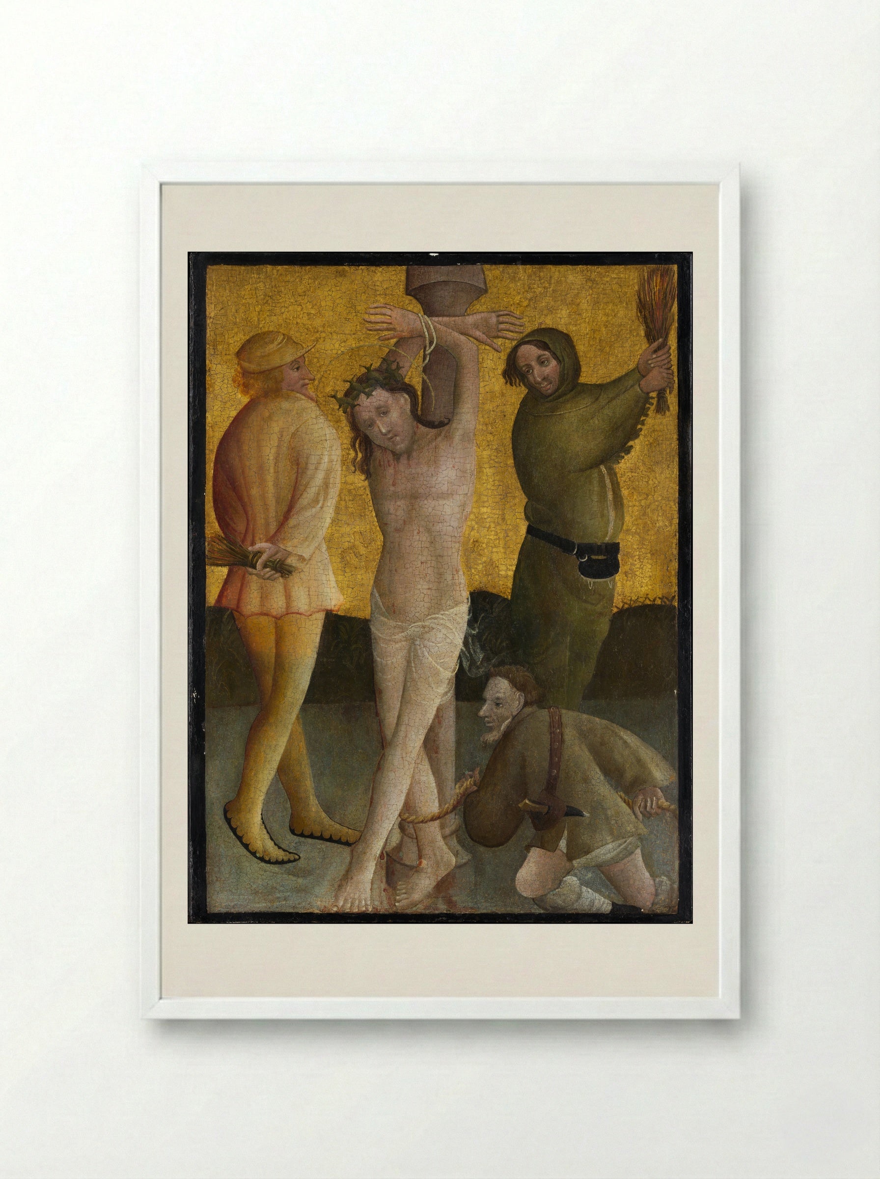 The Flagellation - Master of the Berswordt Altar - Framed Print White