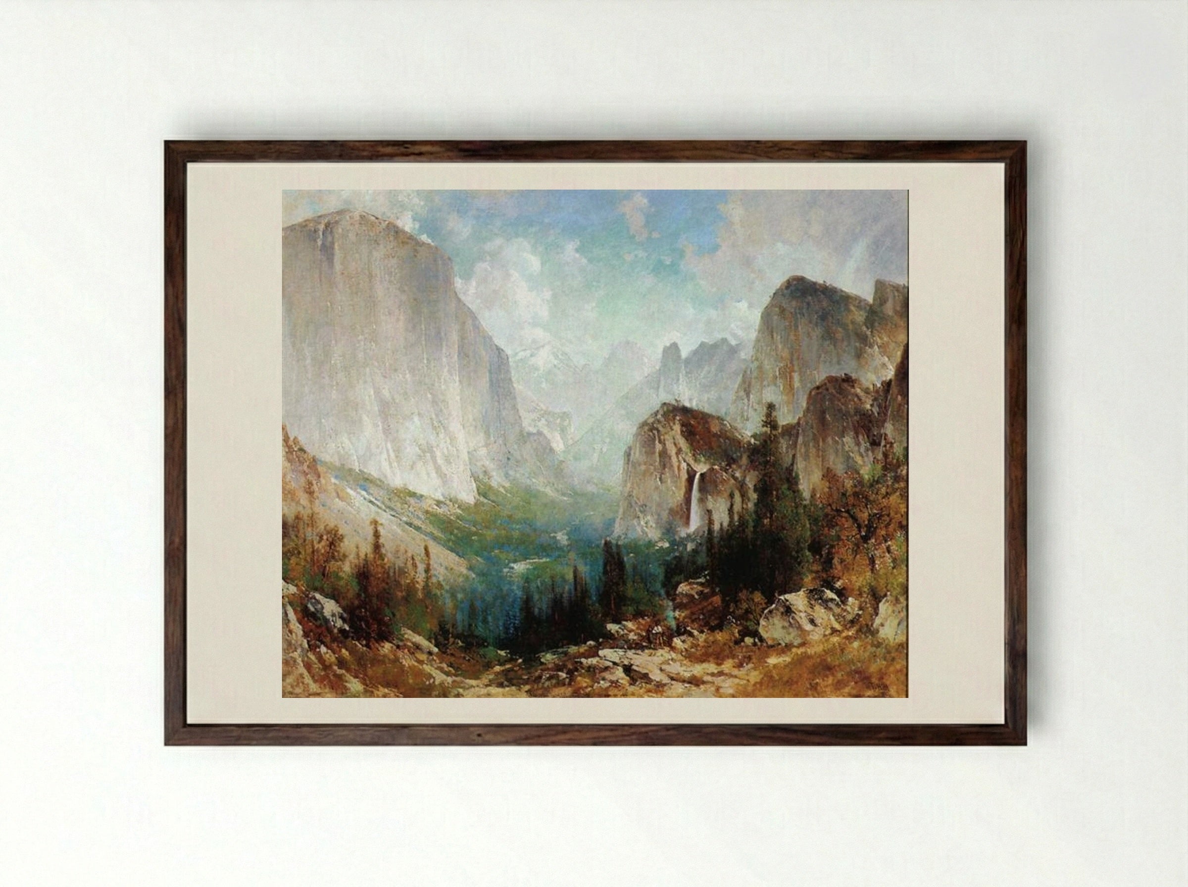 After the Storm, Yosemite Valley - Thomas Hill - Framed Print Dark Wood