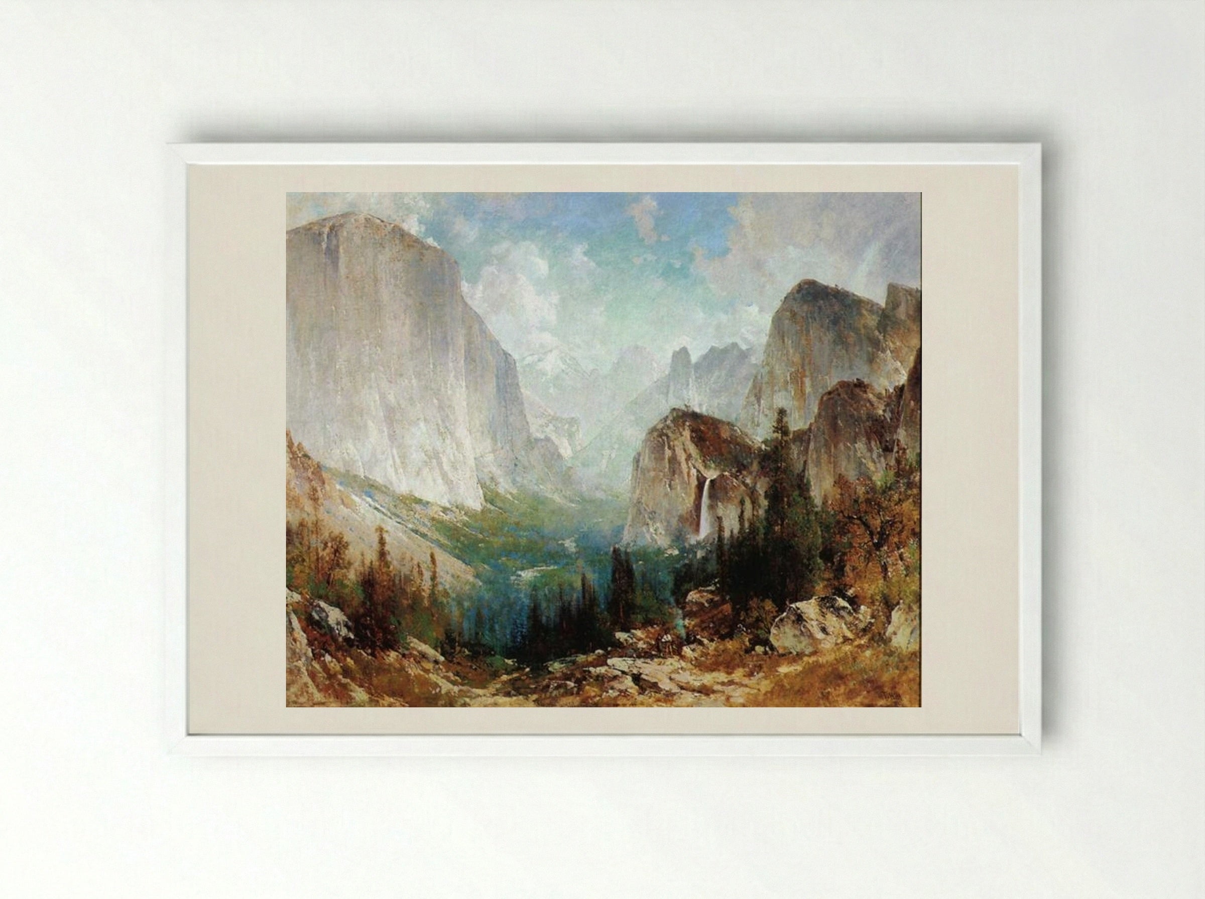 After the Storm, Yosemite Valley - Thomas Hill - Framed Print White