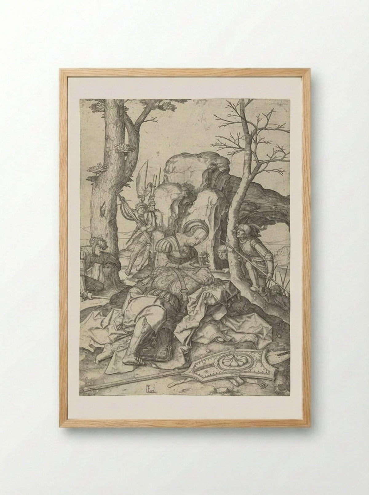 Samson and Delilah - Lucas van Leyden - Framed Print Wood