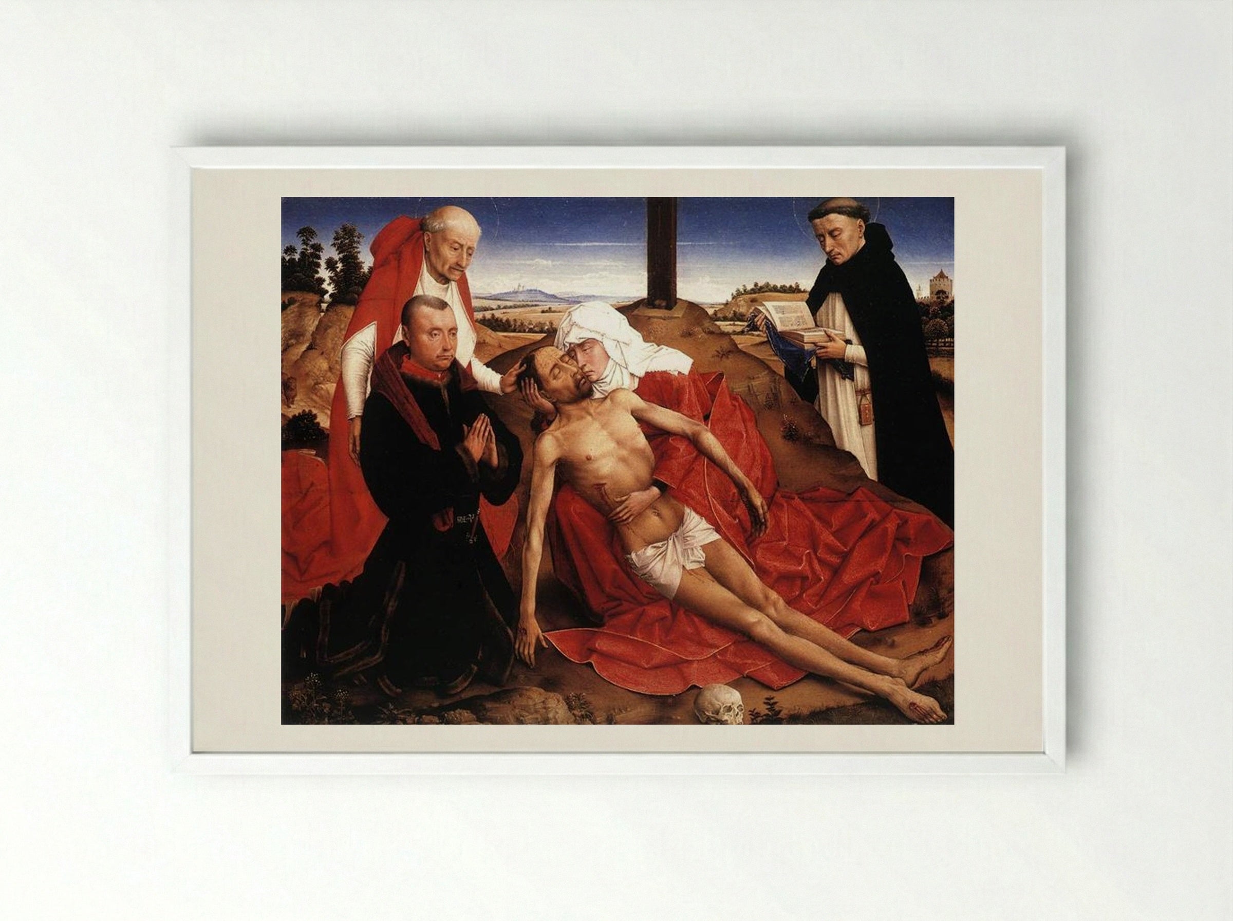 Lamentation - Rogier van der Weyden - Framed Print White