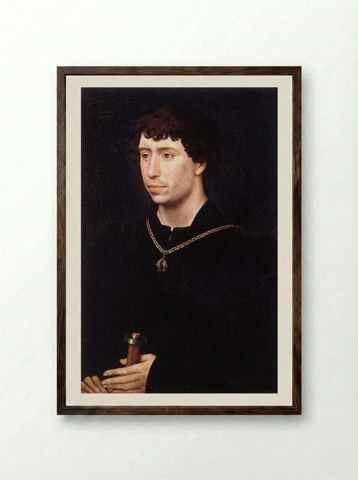 Portrait of Charles the Bold - Rogier van der Weyden - Framed Print Dark Wood