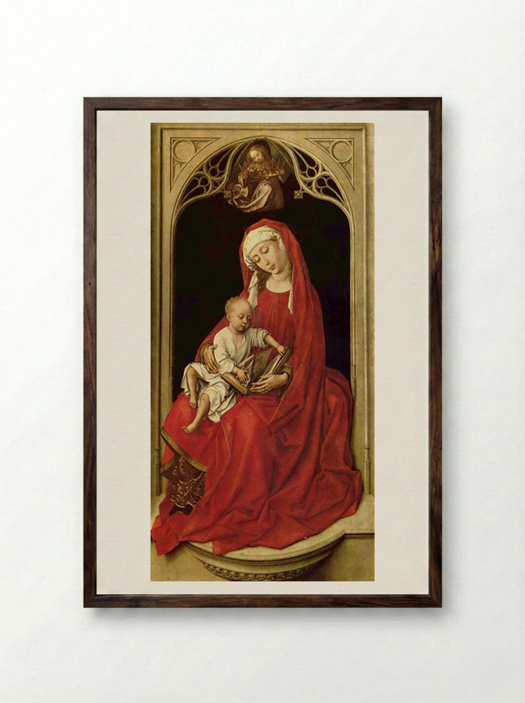 Madonna and Child - Rogier van der Weyden - Framed Print Dark Wood
