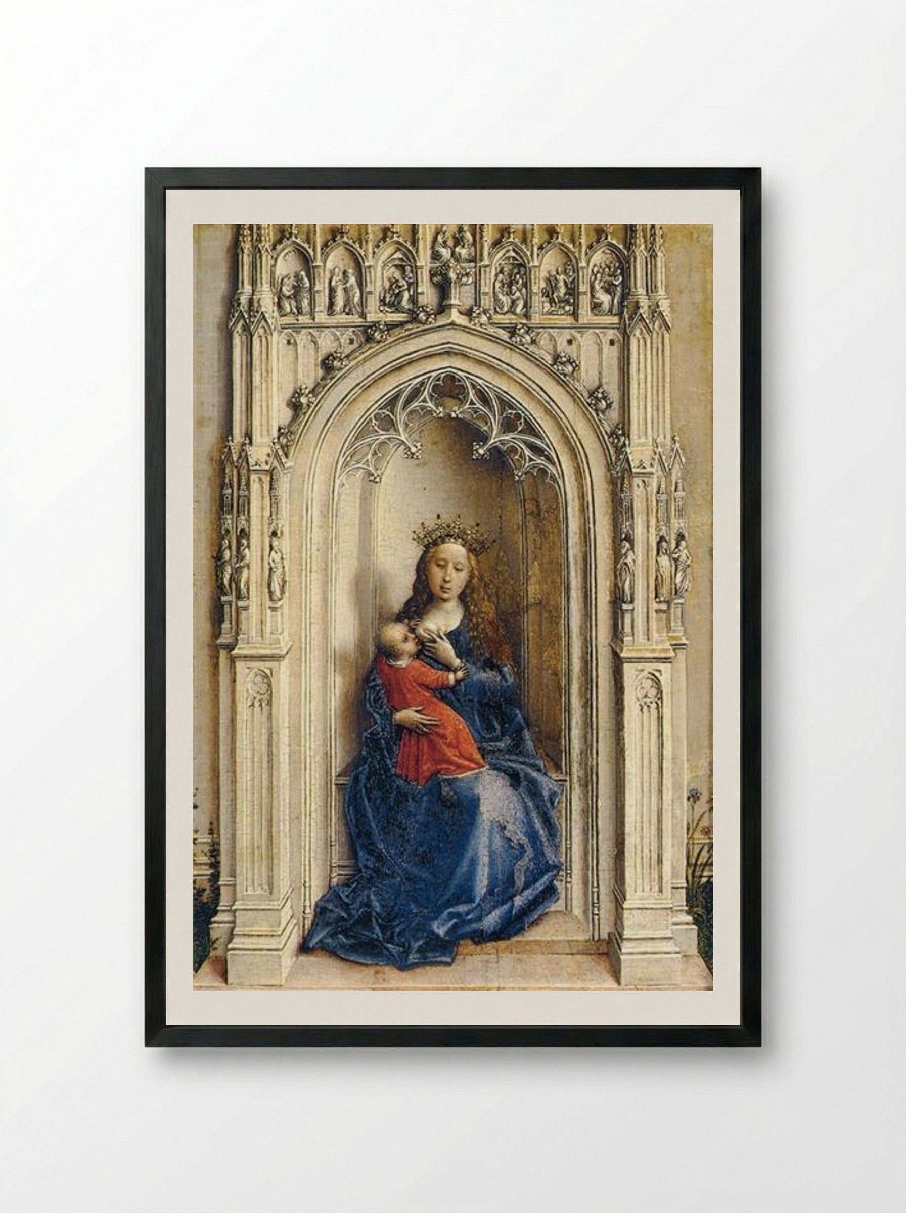Virgin and Child - Rogier van der Weyden - Framed Print Black