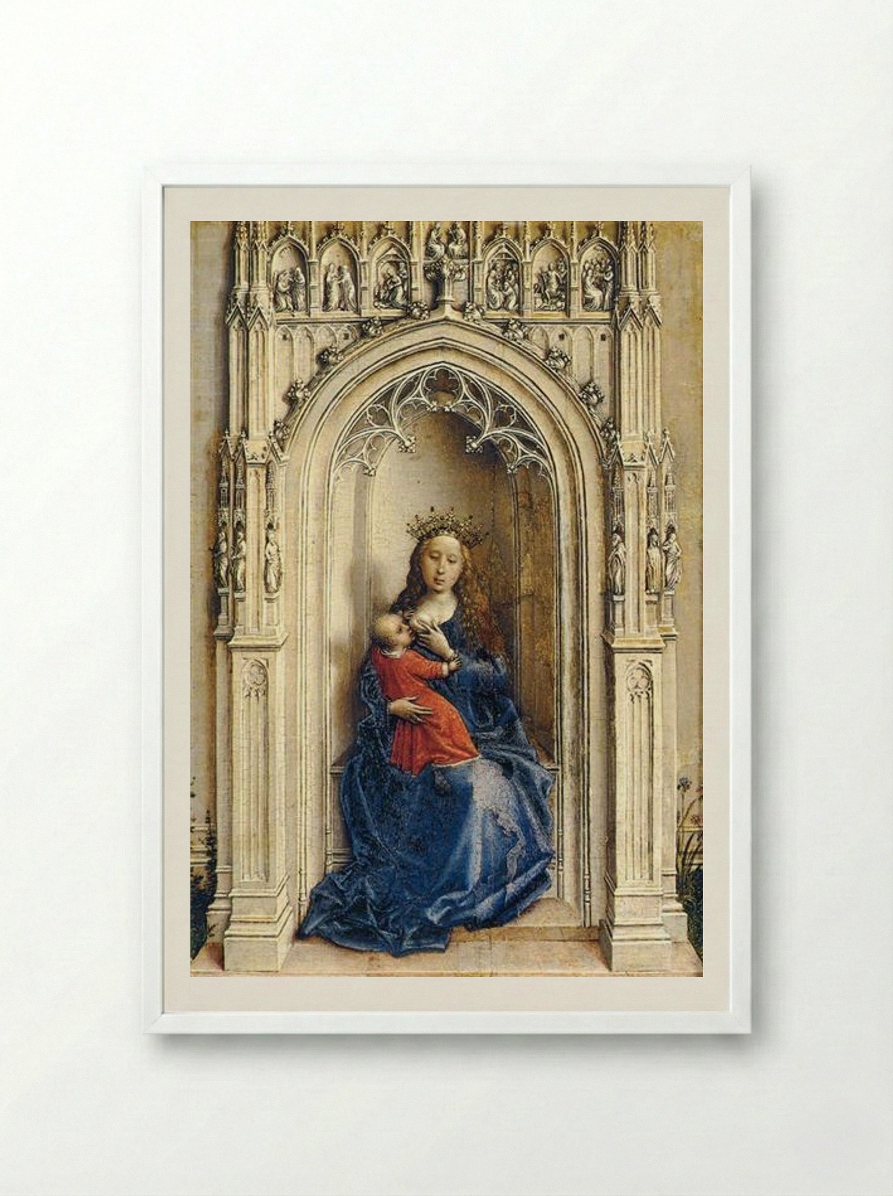 Virgin and Child - Rogier van der Weyden - Framed Print White