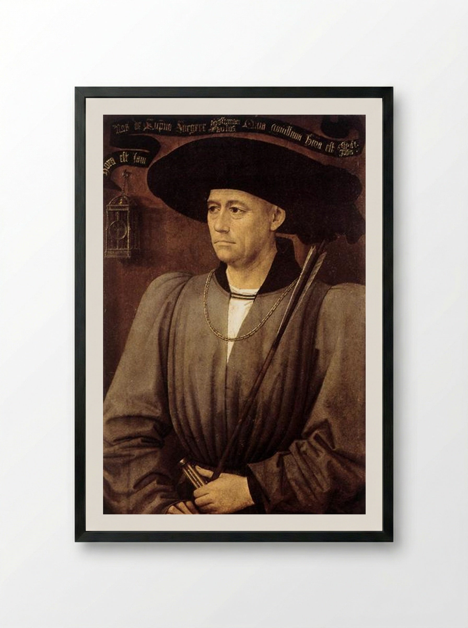 Portrait of a Man - Rogier van der Weyden - Framed Print Black