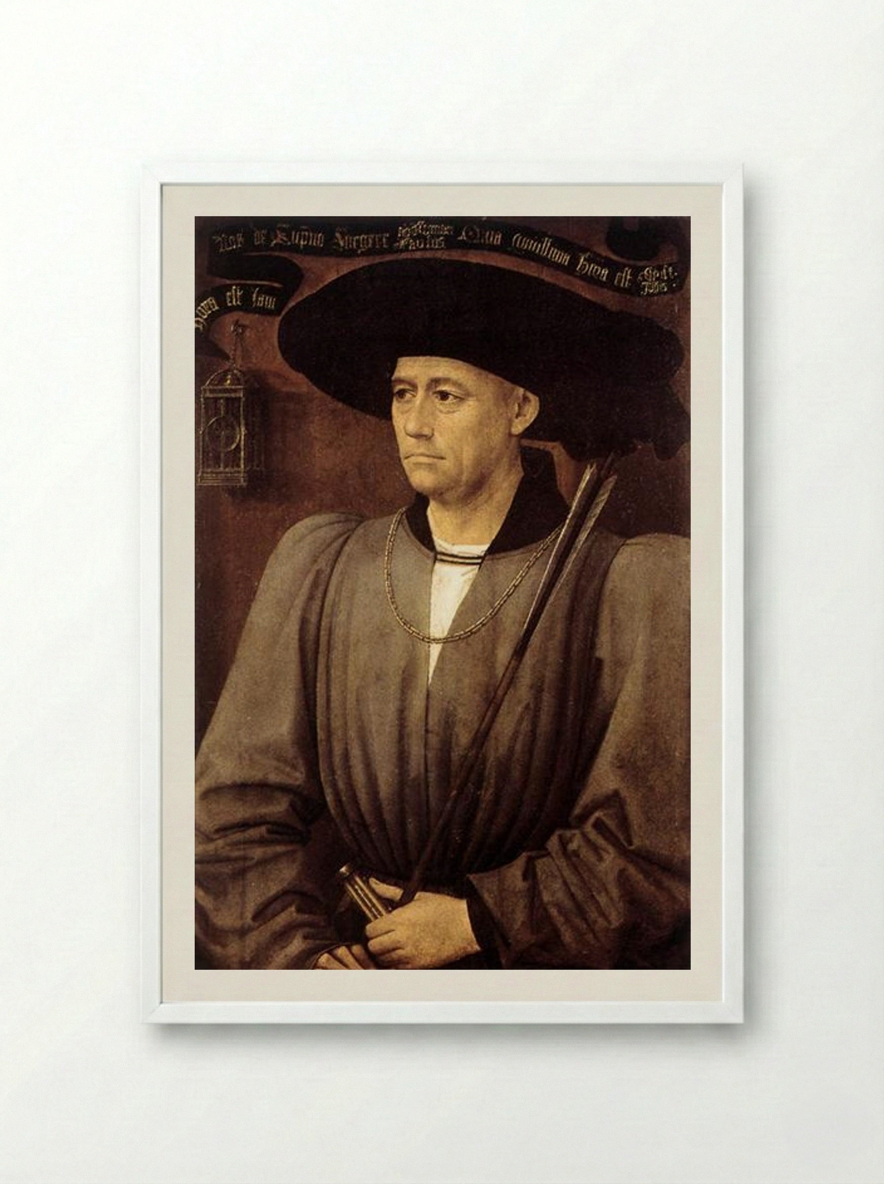 Portrait of a Man - Rogier van der Weyden - Framed Print White