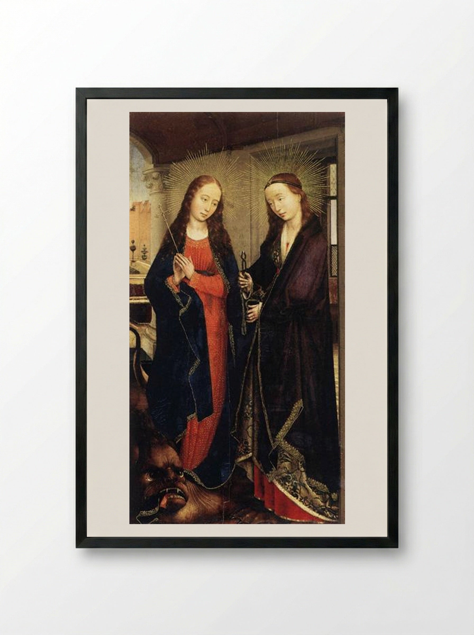 Saints Margaret and Apollonia - Rogier van der Weyden - Framed Print Black