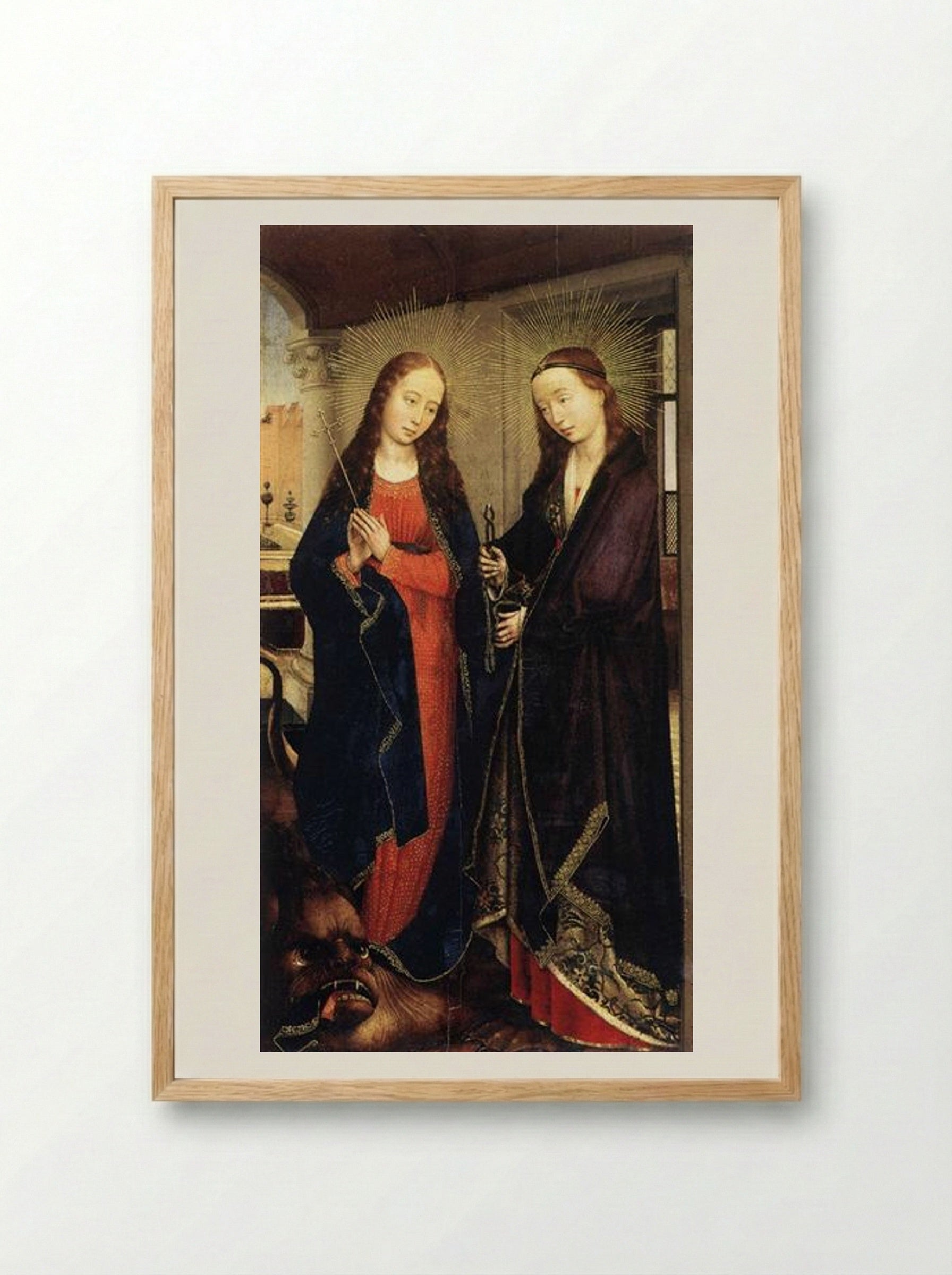 Saints Margaret and Apollonia - Rogier van der Weyden - Framed Print Wood