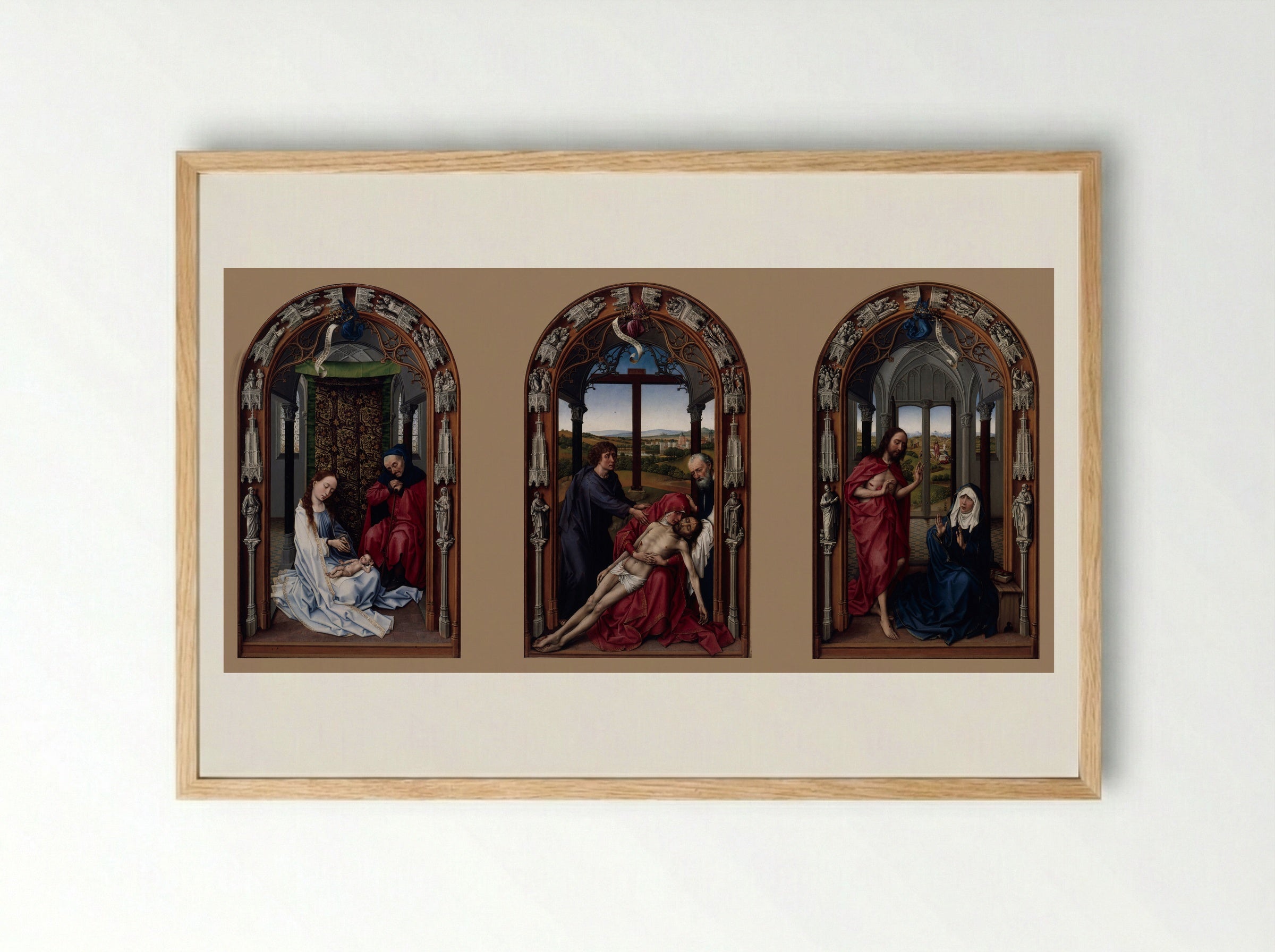 Miraflores Altarpiece - Rogier van der Weyden - Framed Print Wood