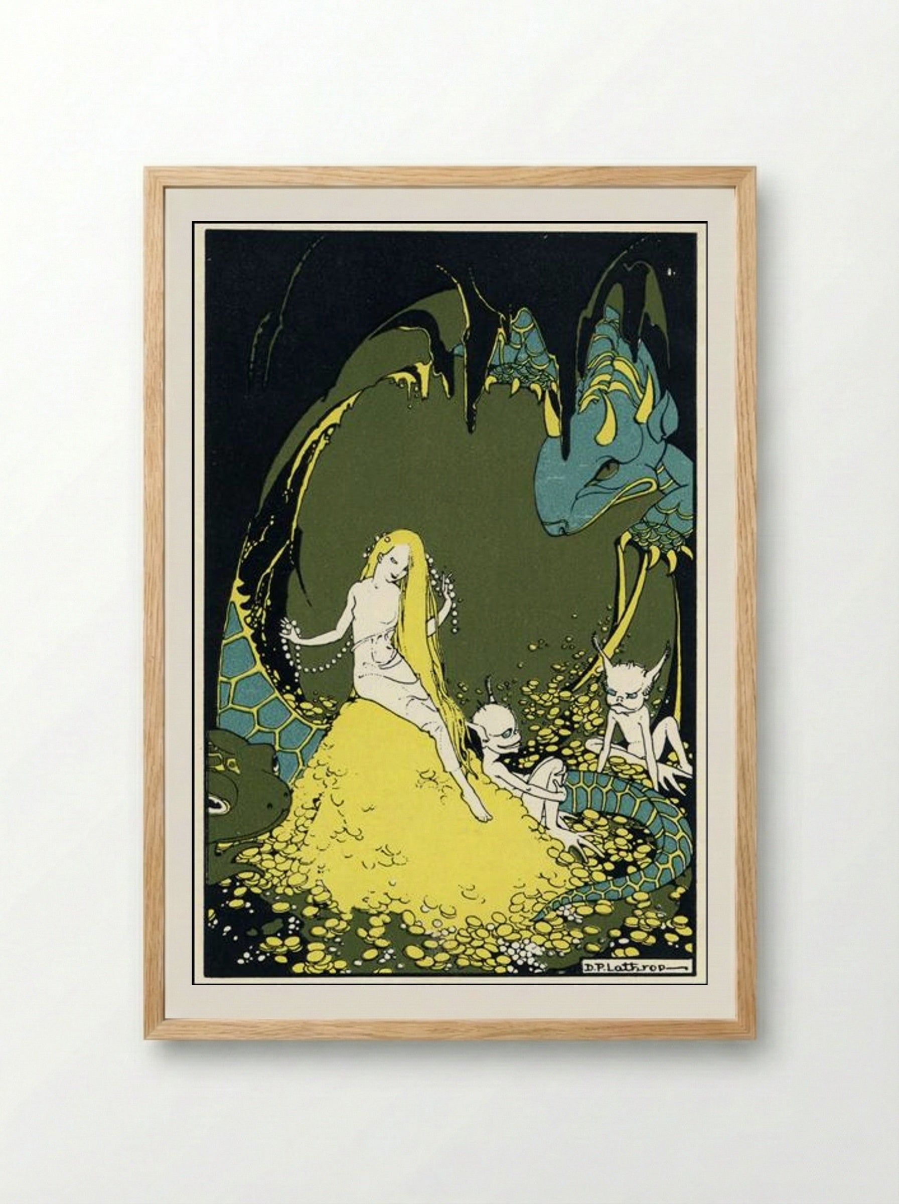 Illustration for The Treasure of Carcassonne - Dorothy Lathrop - Framed Print Wood