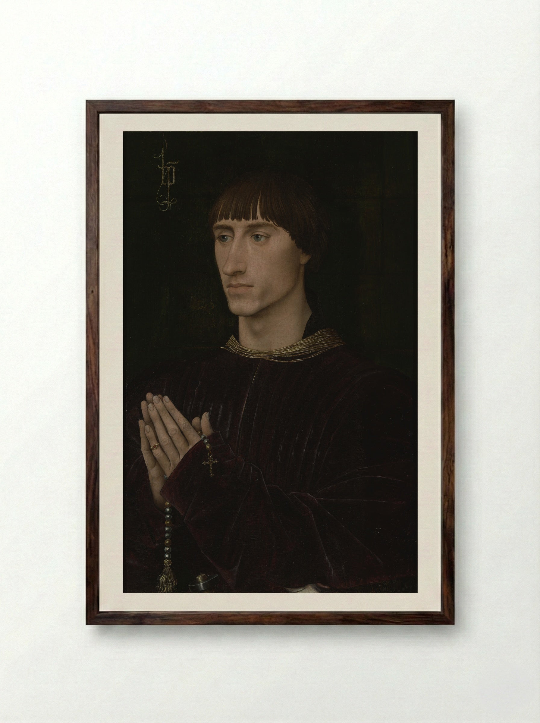 Portrait of Philippe de Croy - Rogier van der Weyden - Framed Print Dark Wood