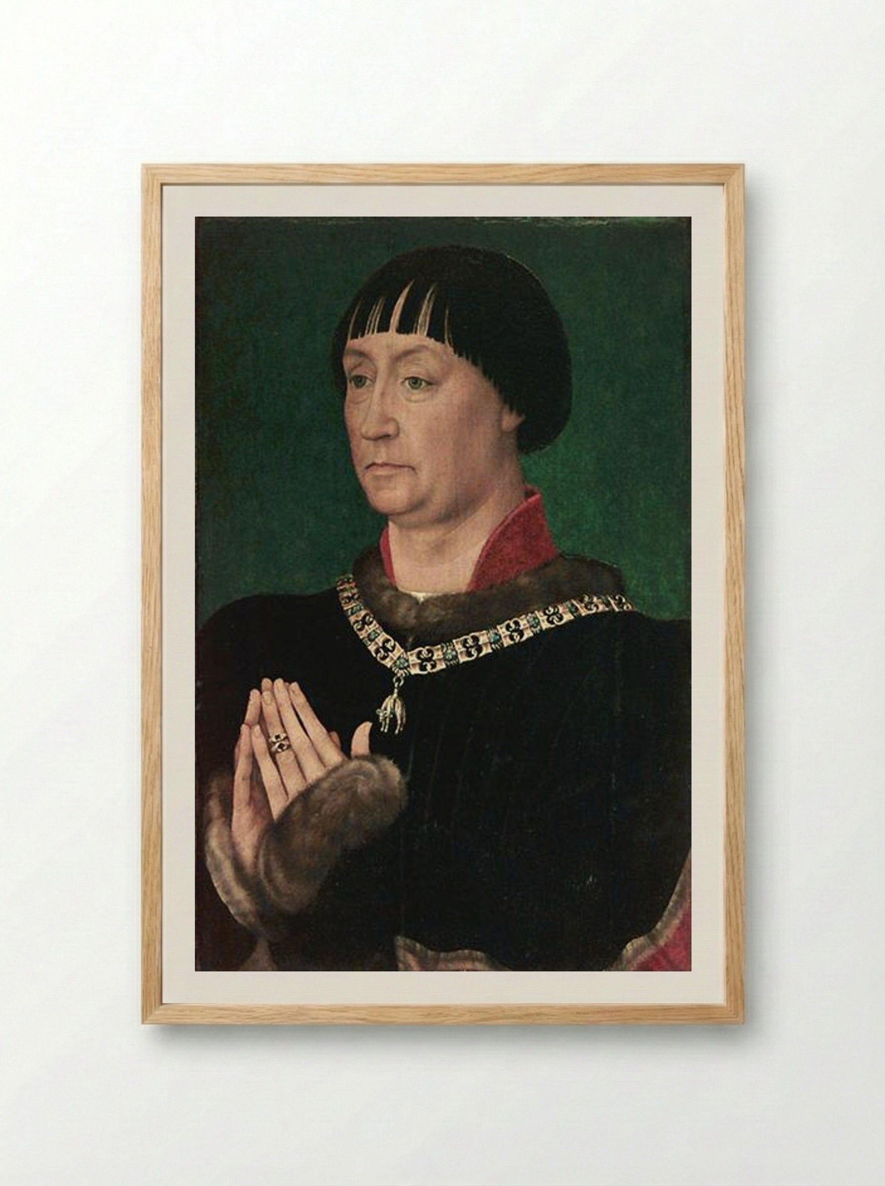 Portrait of Jean le Belliqueux - Rogier van der Weyden - Framed Print Wood