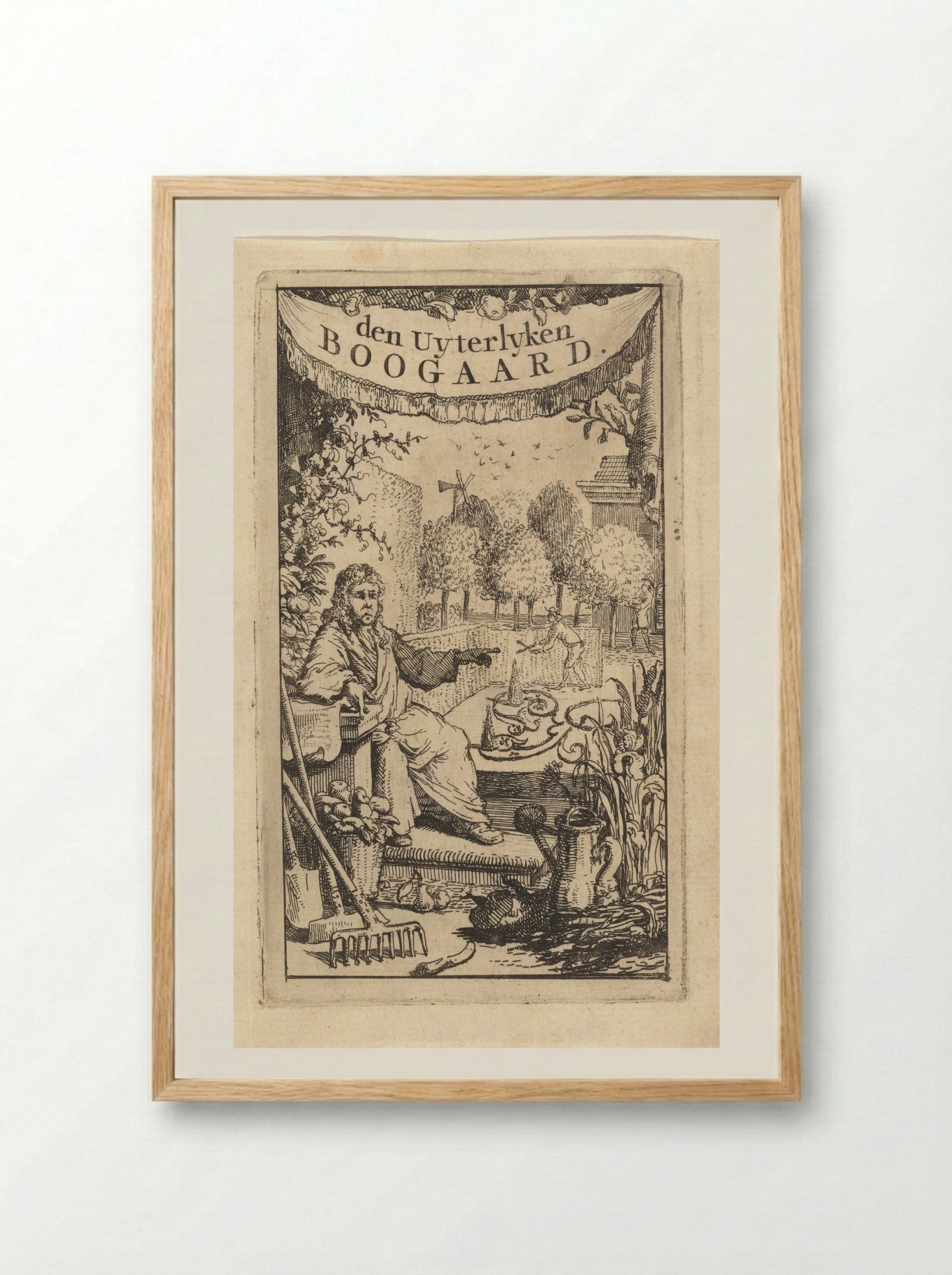 Man in een tuin - Vincent Laurensz. van der Vinne (II) - Framed Print Wood