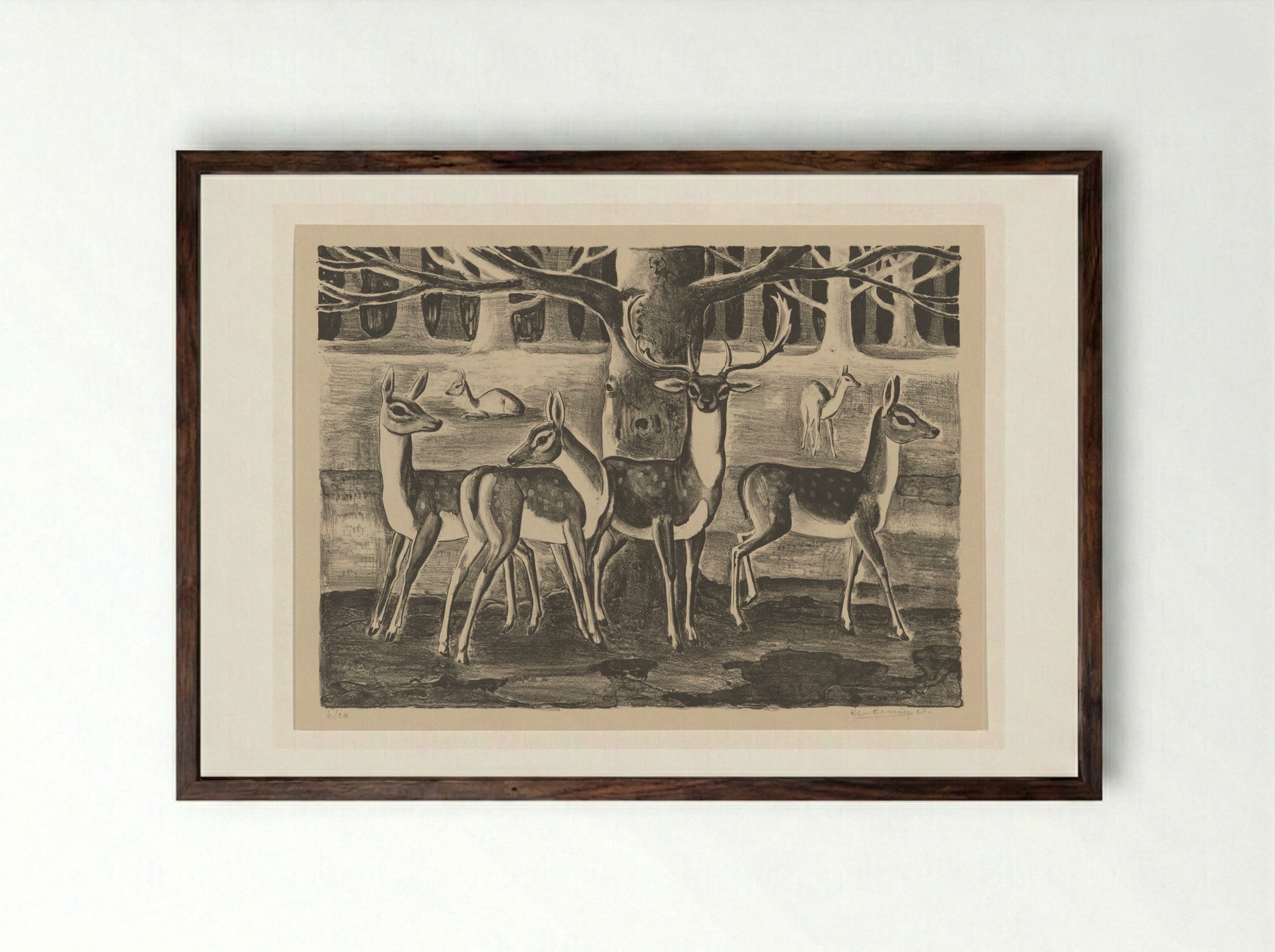 Herten - Ger Gerrits - Framed Print Dark Wood