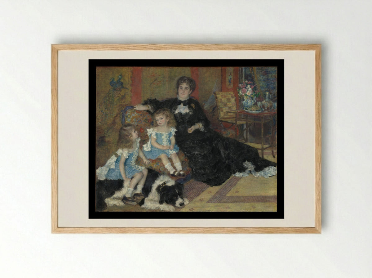 Madame Georges Charpentier and Her Children - Pierre-Auguste Renoir - Framed Print Wood