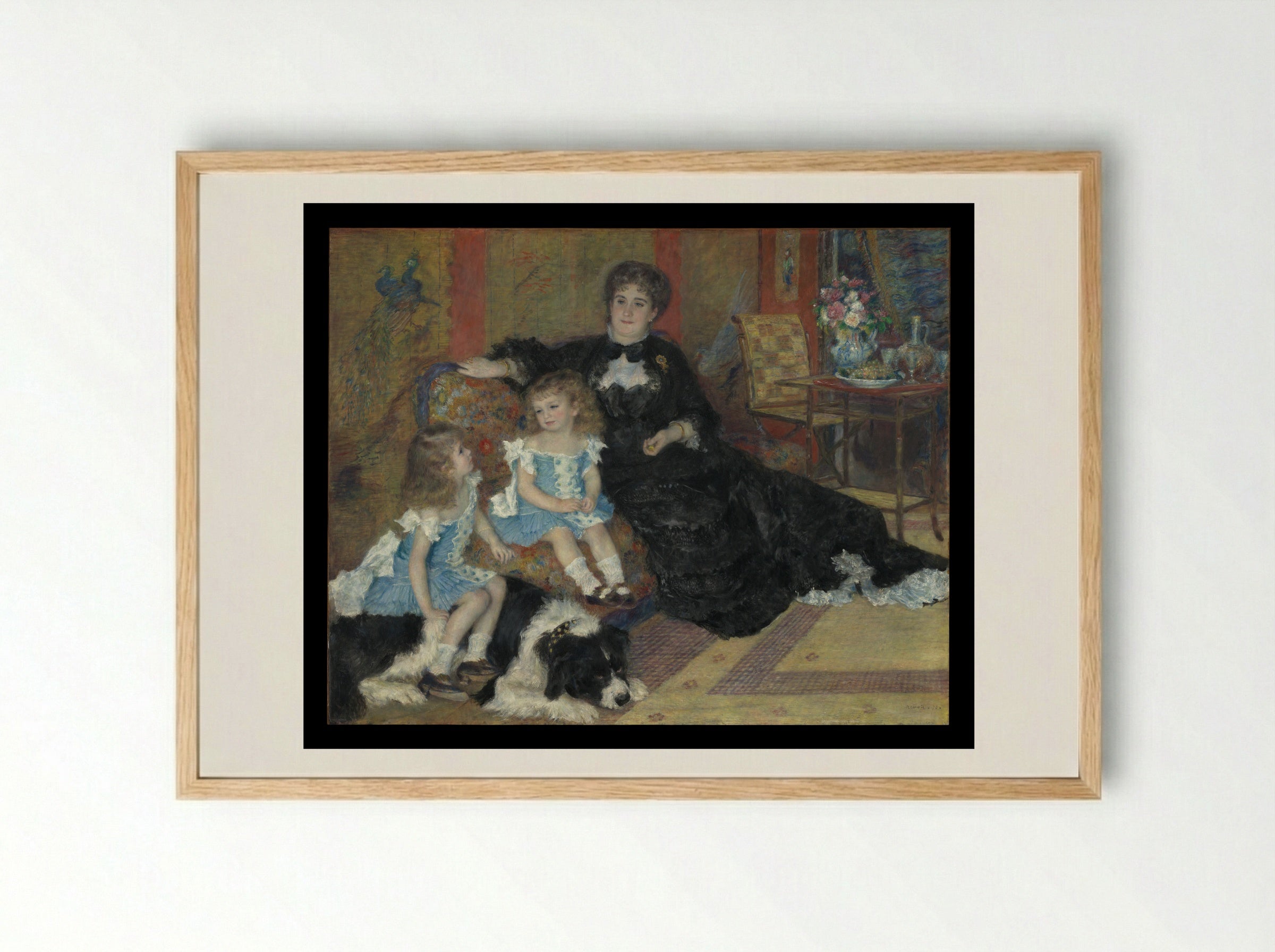 Madame Georges Charpentier and Her Children - Pierre-Auguste Renoir - Framed Print Wood