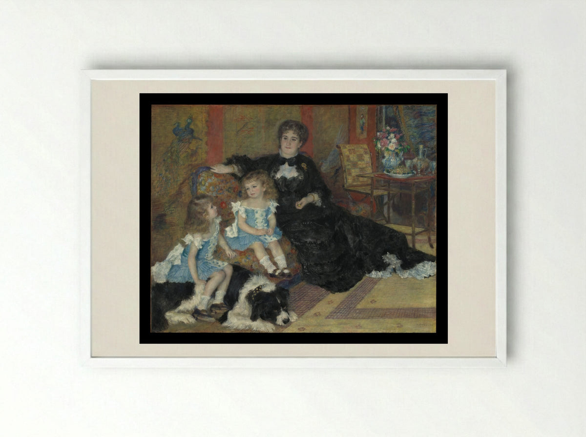 Madame Georges Charpentier and Her Children - Pierre-Auguste Renoir - Framed Print White