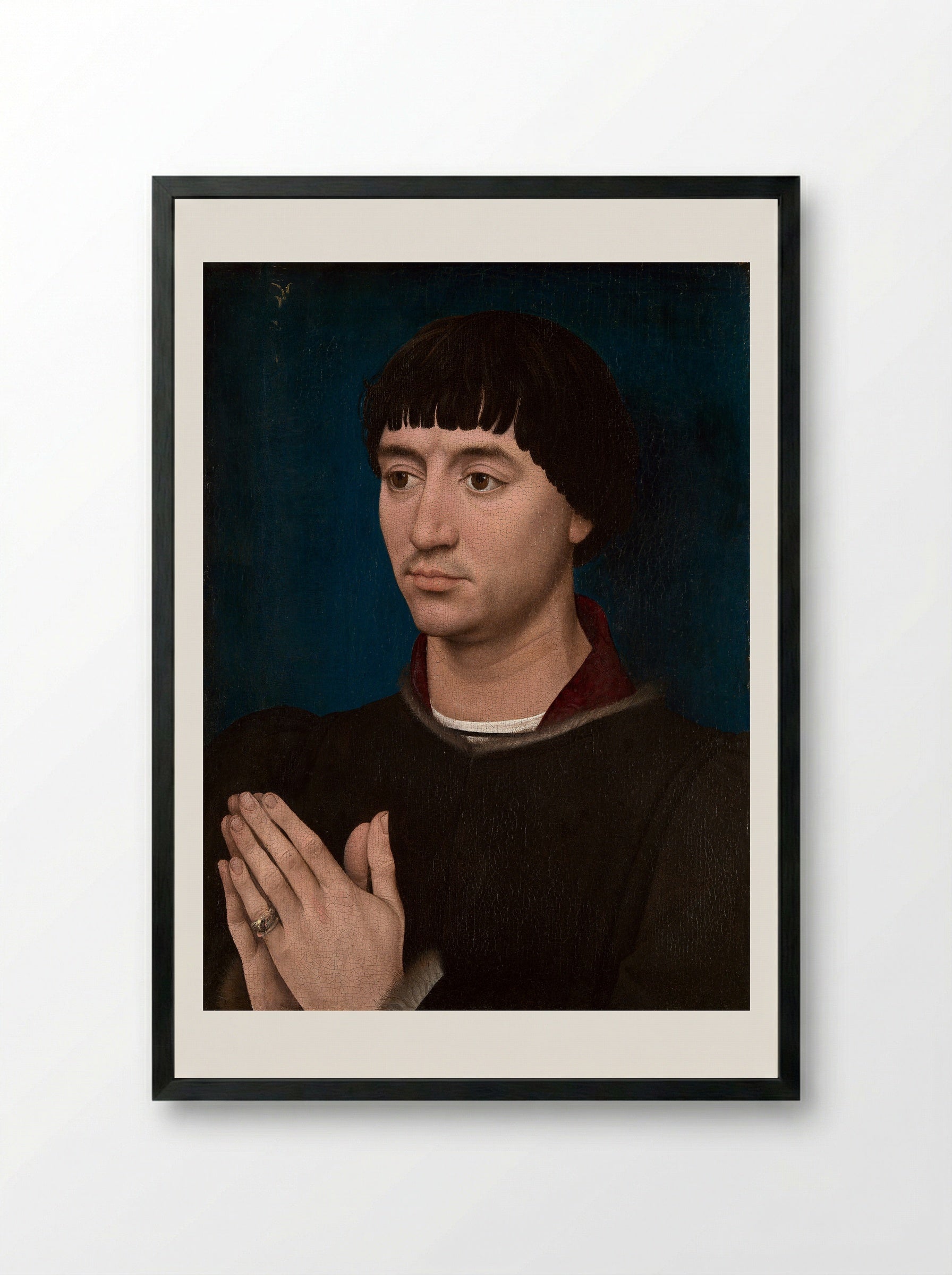Portrait of Jean de Gros - Rogier van der Weyden - Framed Print Black