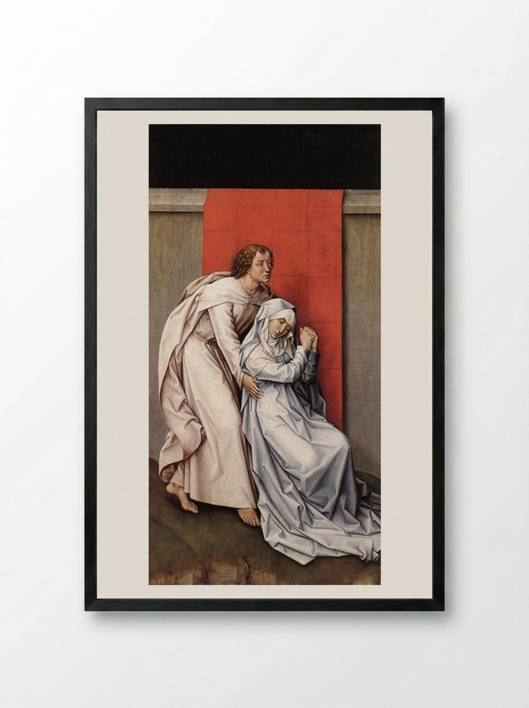 Crucifixion Diptych - Rogier van der Weyden - Framed Print Black