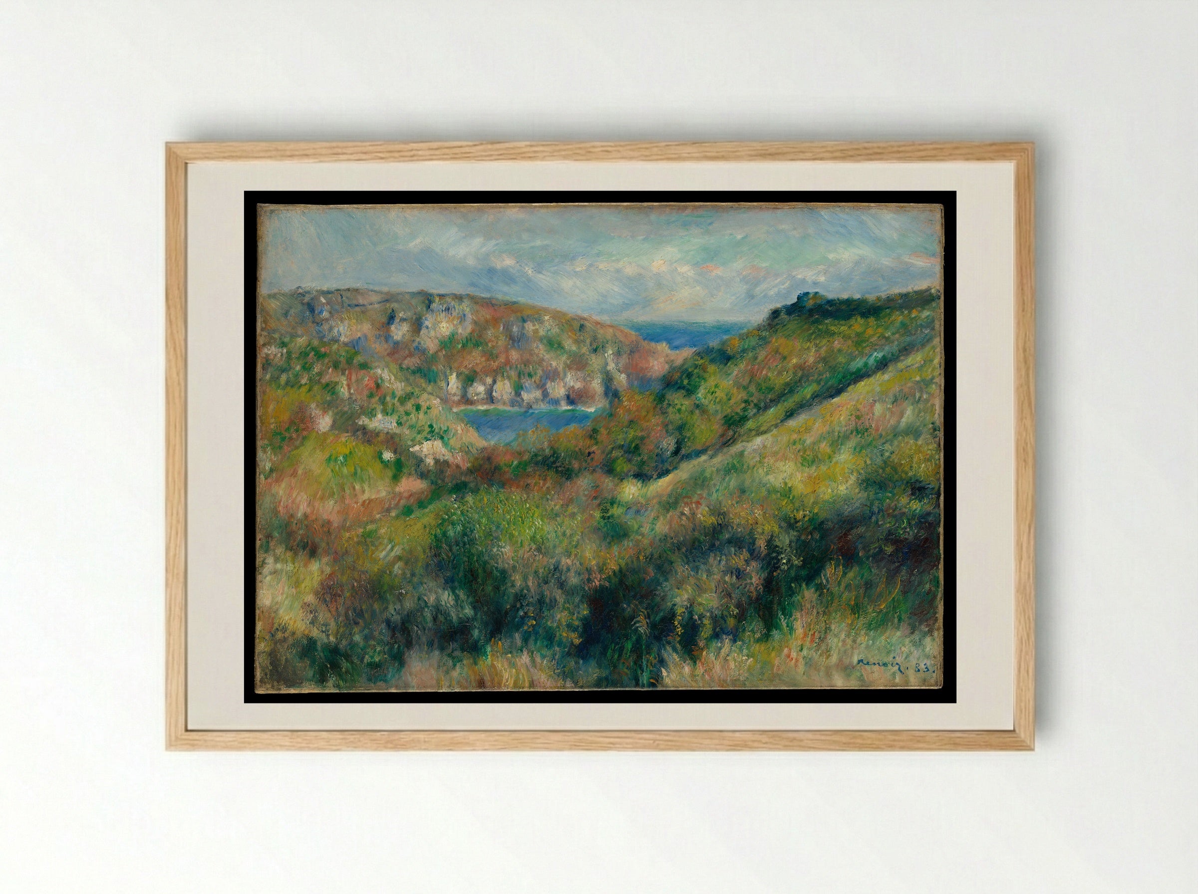 Hills around the Bay of Moulin Huet, Guernsey - Auguste Renoir - Framed Print Wood
