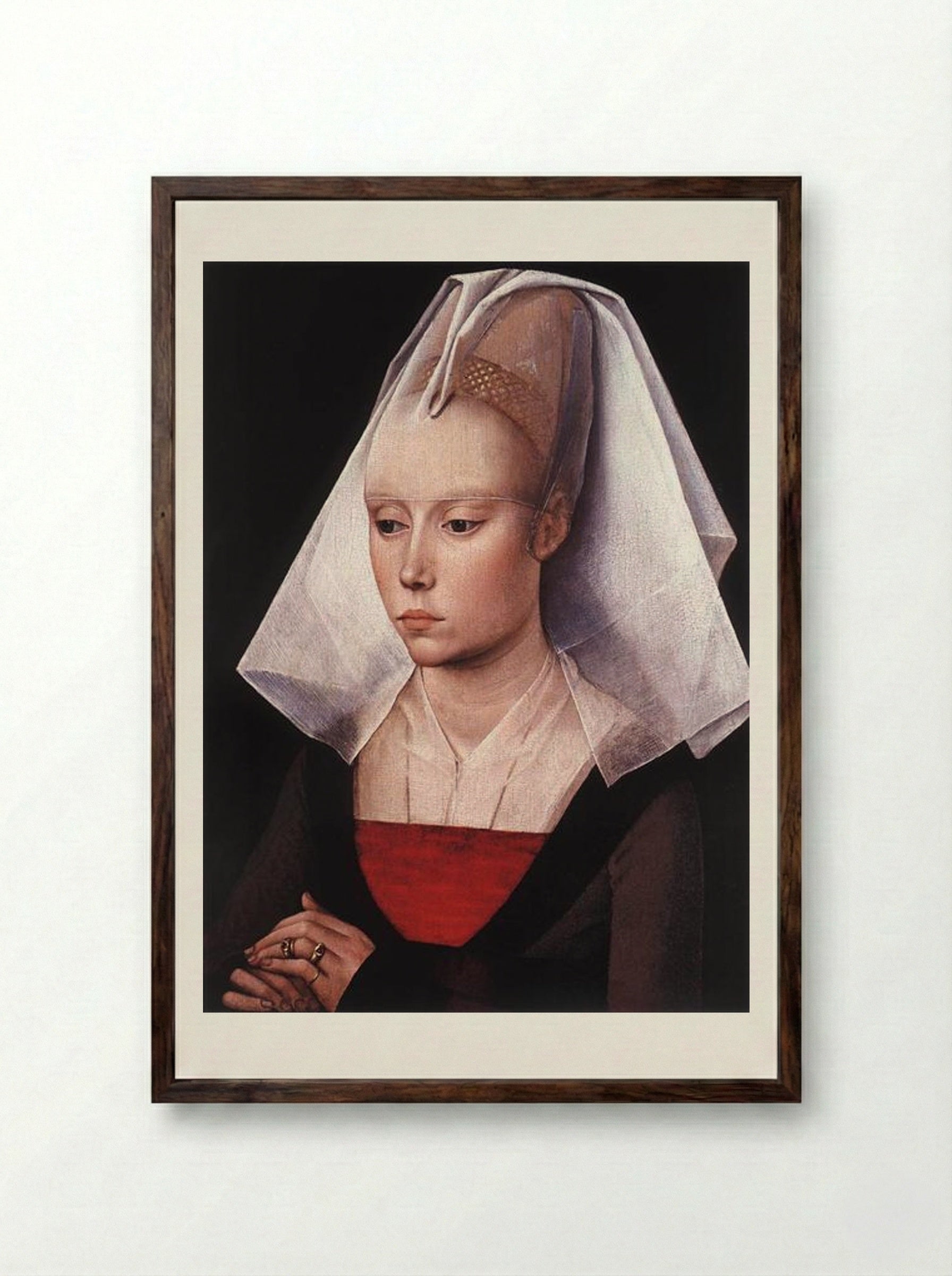 Portrait of a Woman - Rogier van der Weyden - Framed Print Dark Wood